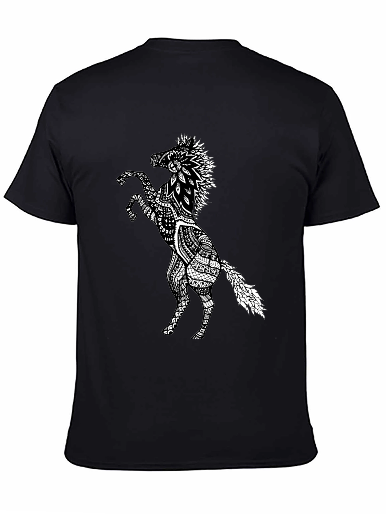 Black Horse Graphic Tee - Unique Print