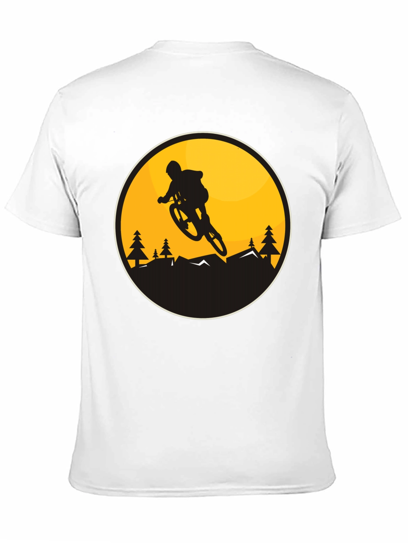 Mountain Biker Graphic Tee - Black Cotton Blend