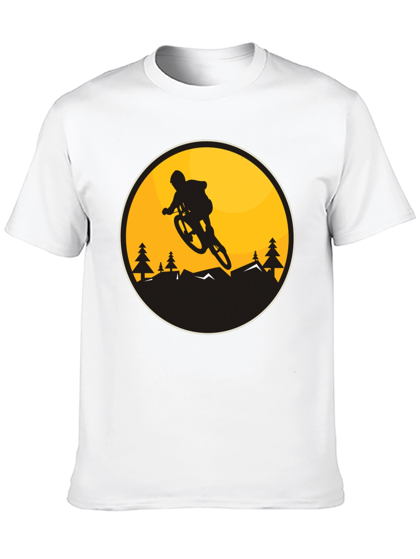 Mountain Biker Graphic Tee - Black Cotton Blend