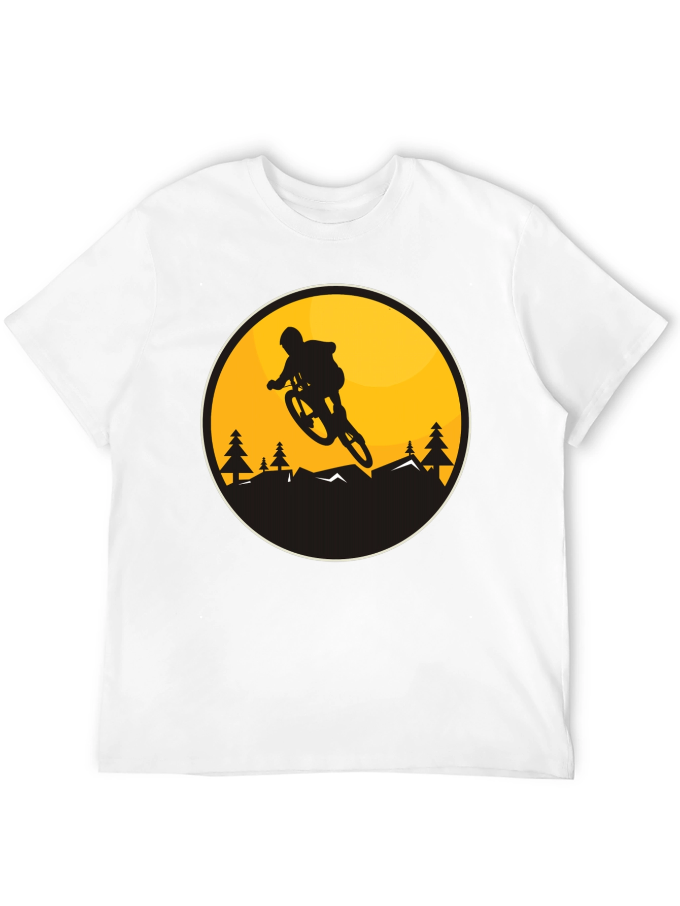 Mountain Biker Graphic Tee - Black Cotton Blend