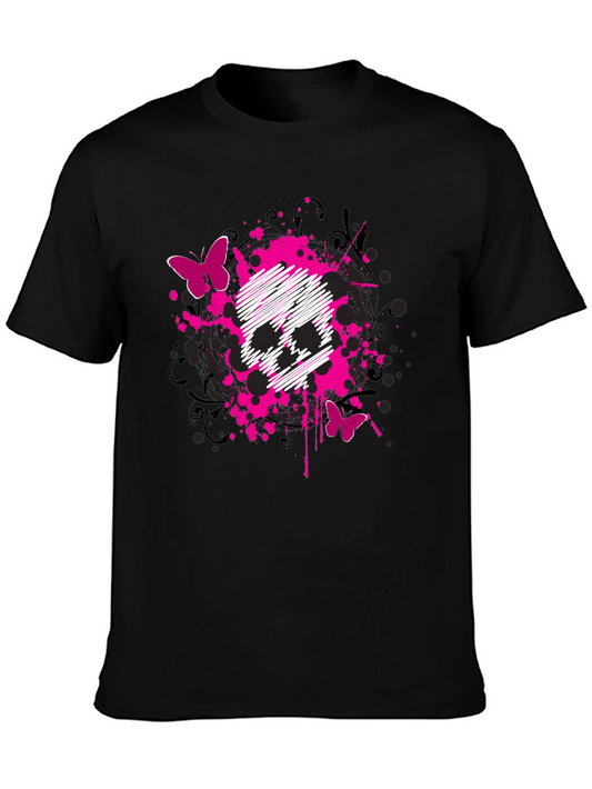 Skull & Butterfly Graphic Print T-Shirt