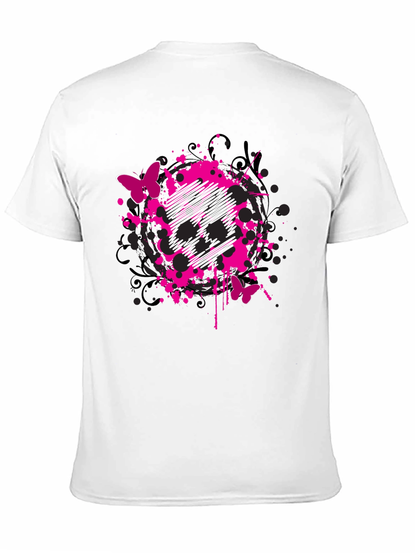 Skull & Butterfly Graphic Print T-Shirt