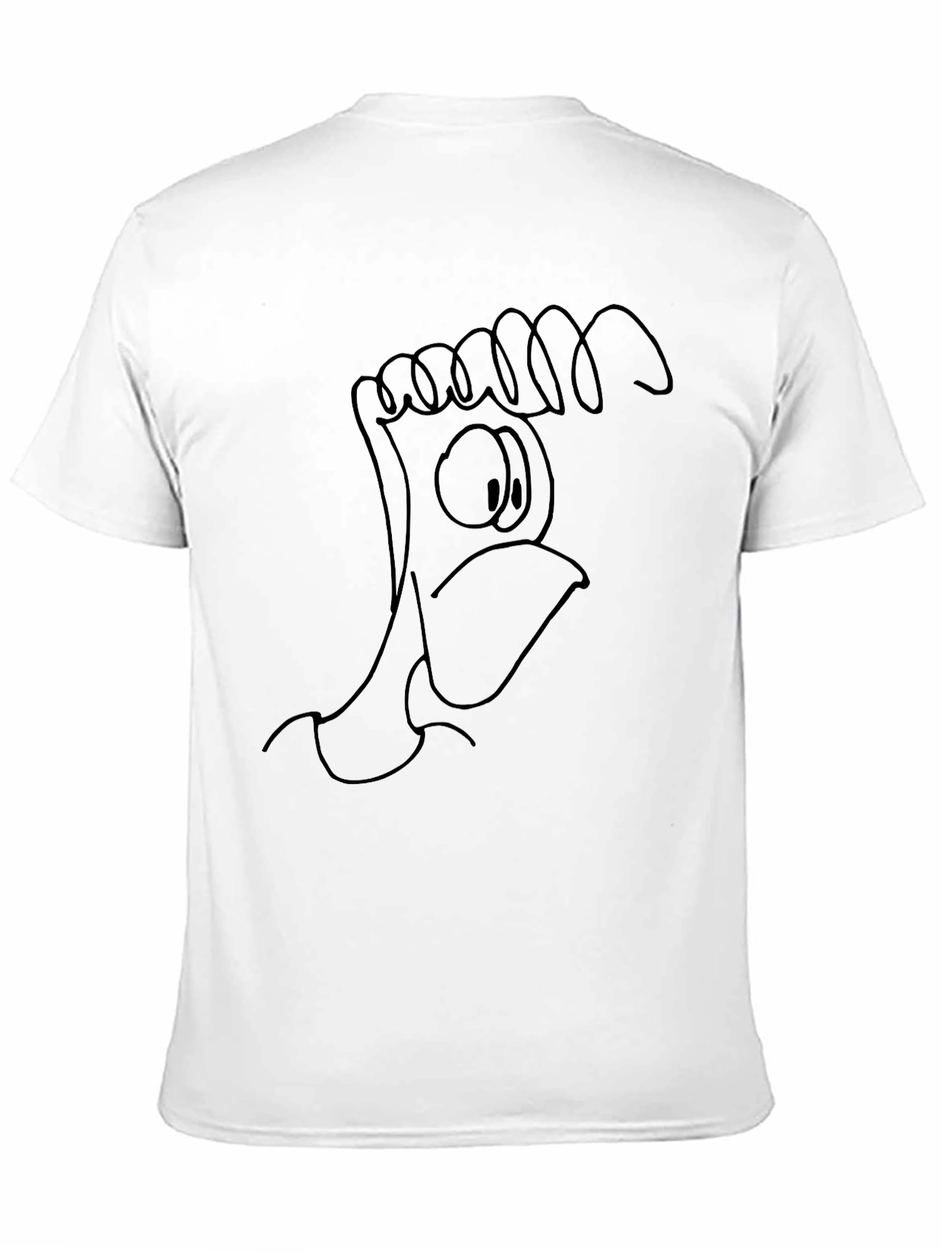 Unique Cartoon Chicken Graphic Black T-Shirt