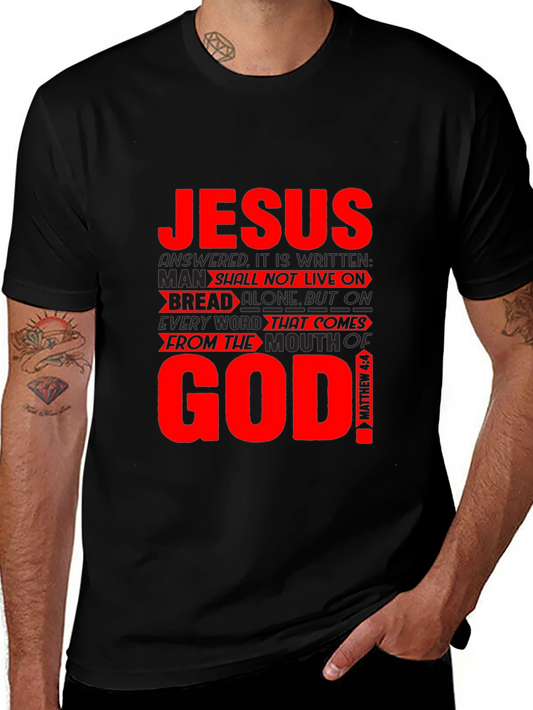 Jesus & God Graphic Print Black T-Shirt