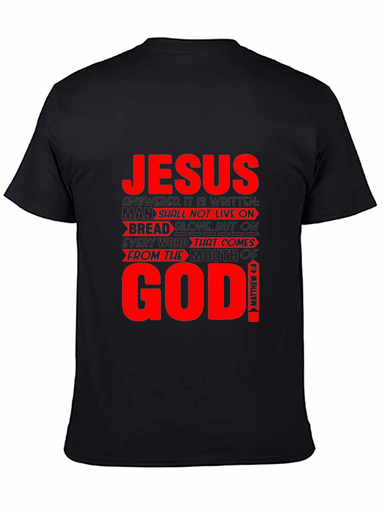Jesus & God Graphic Print Black T-Shirt