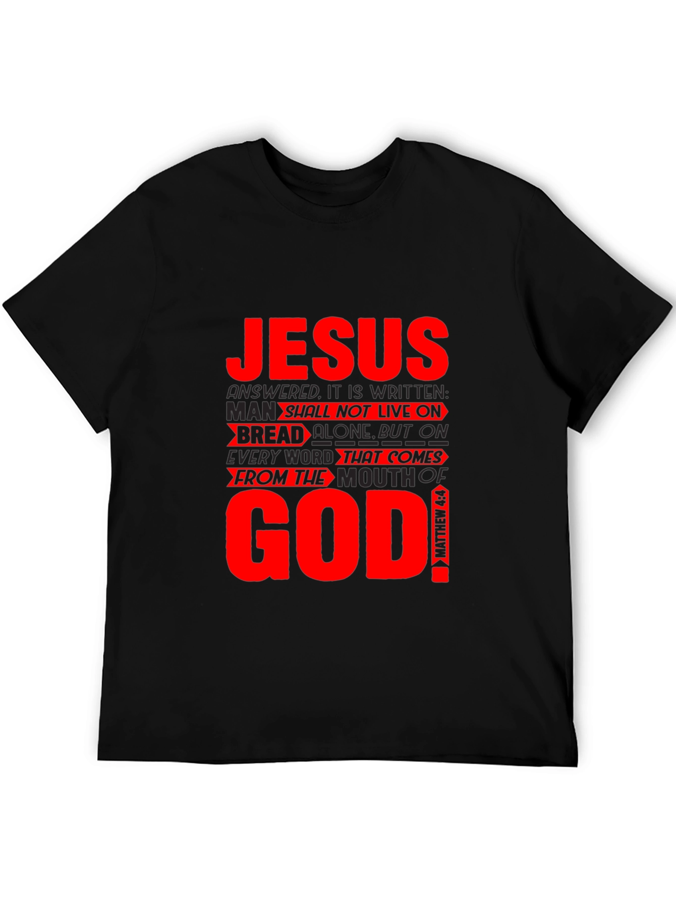 Jesus & God Graphic Print Black T-Shirt