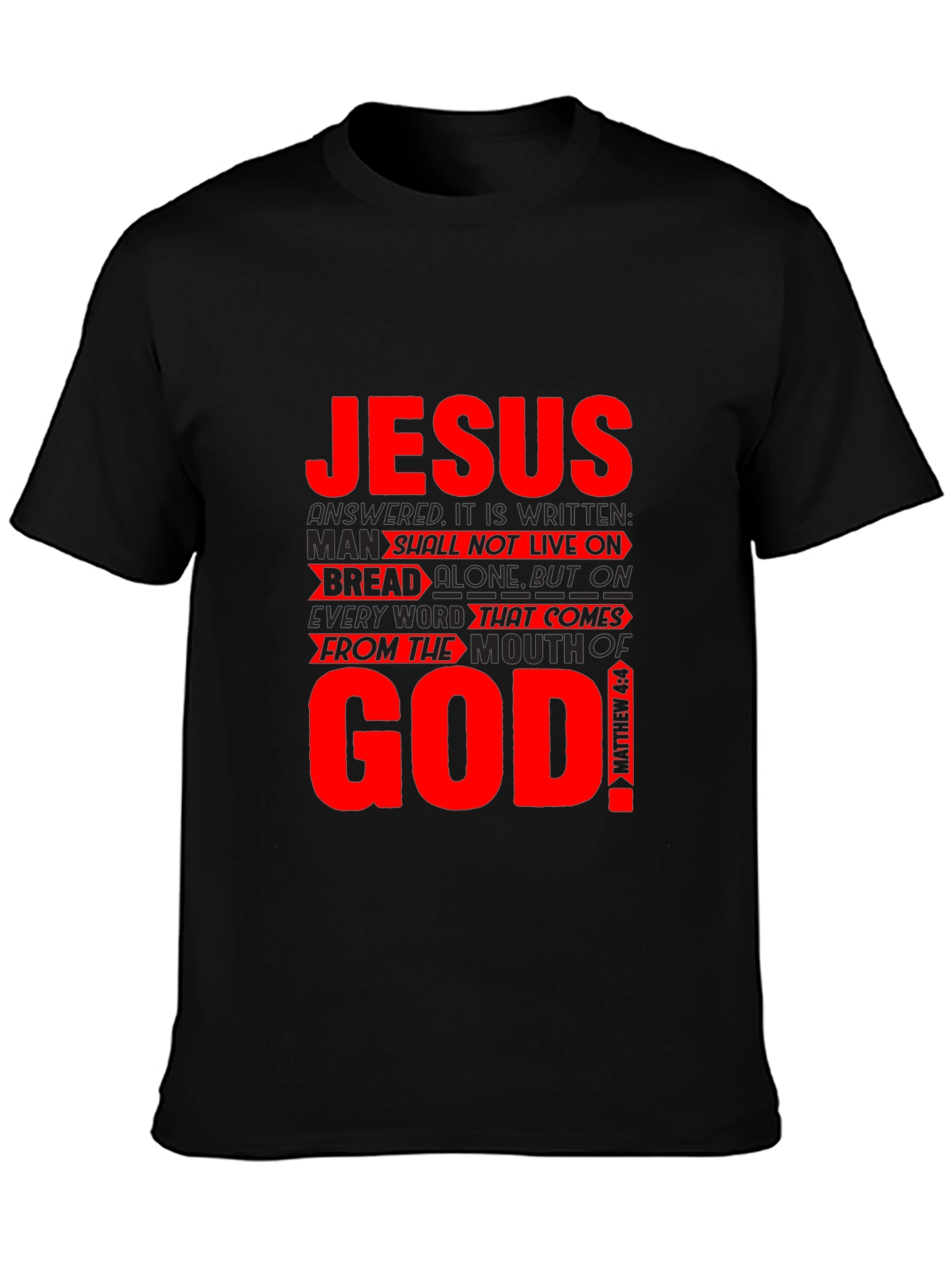 Jesus & God Graphic Print Black T-Shirt