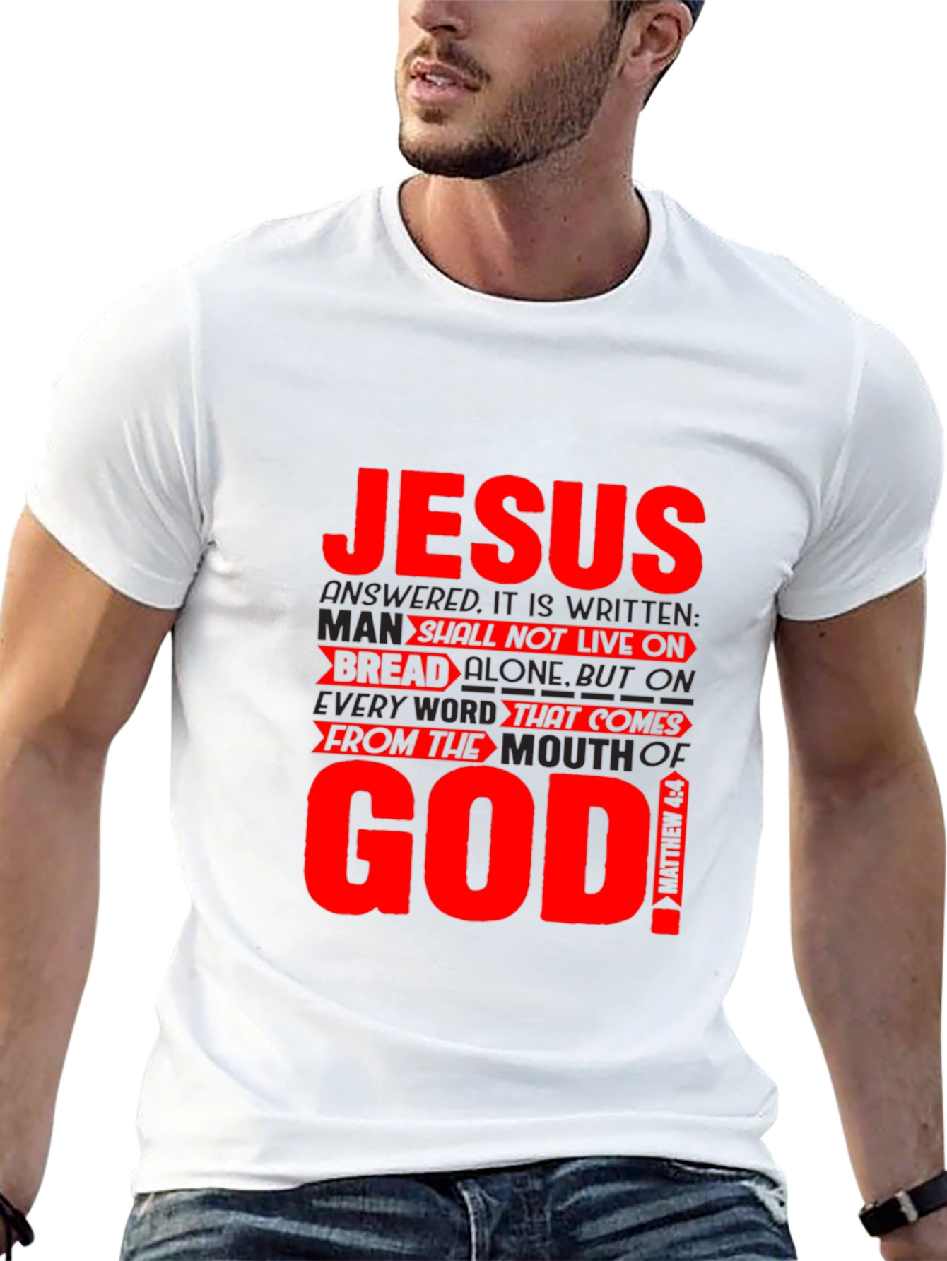 Jesus & God Graphic Print Black T-Shirt