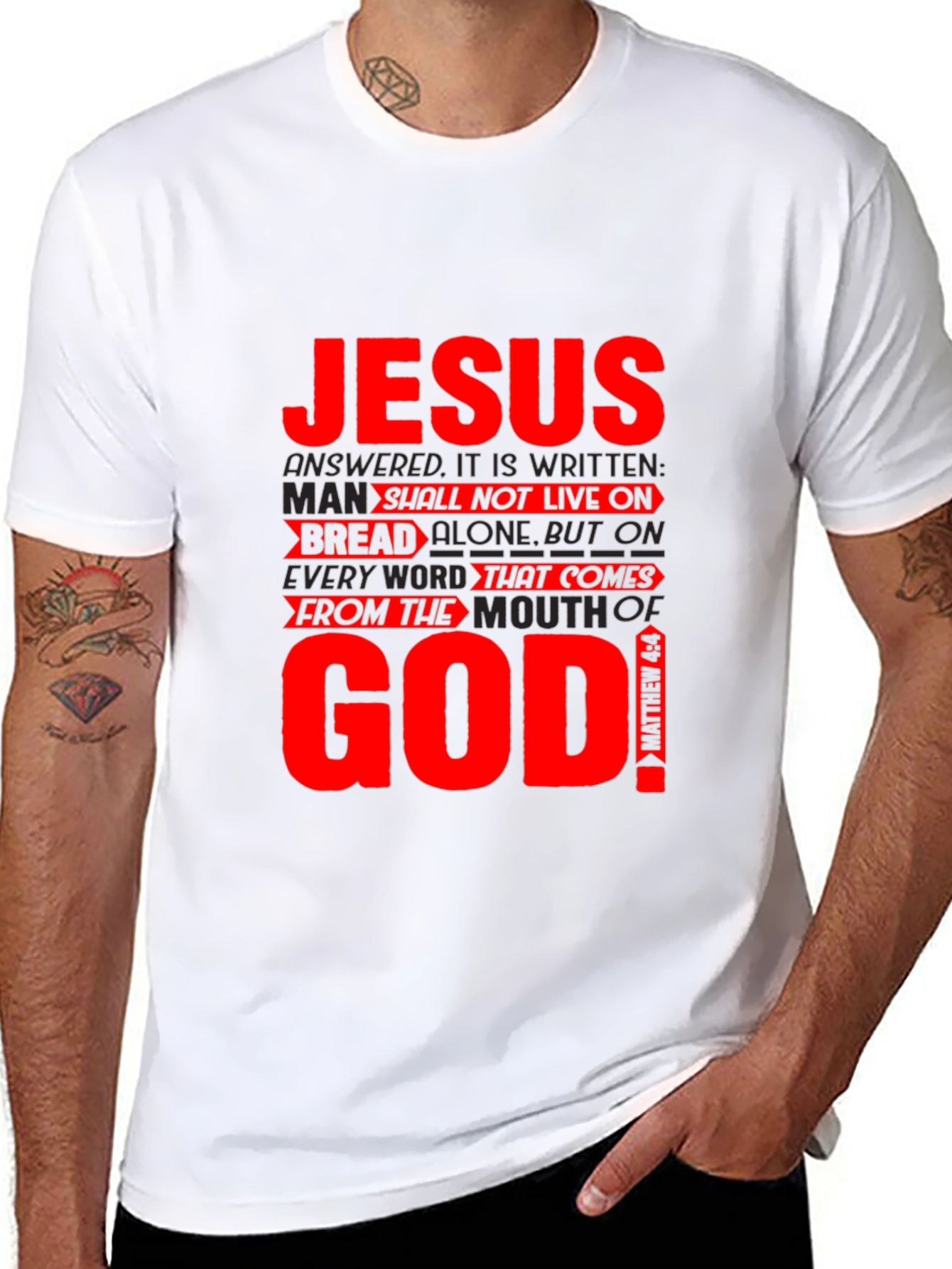 Jesus & God Graphic Print Black T-Shirt