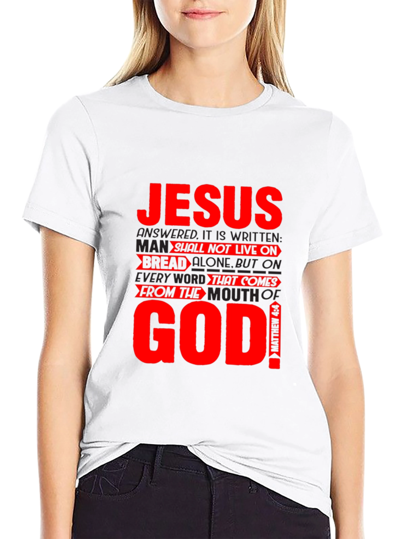 Jesus & God Graphic Print Black T-Shirt
