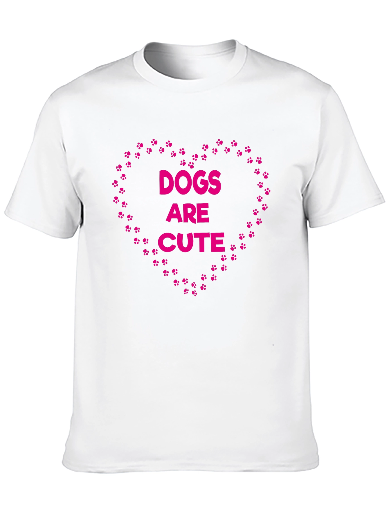 Dogs Are Cute T-Shirt - Paw Print Heart Design