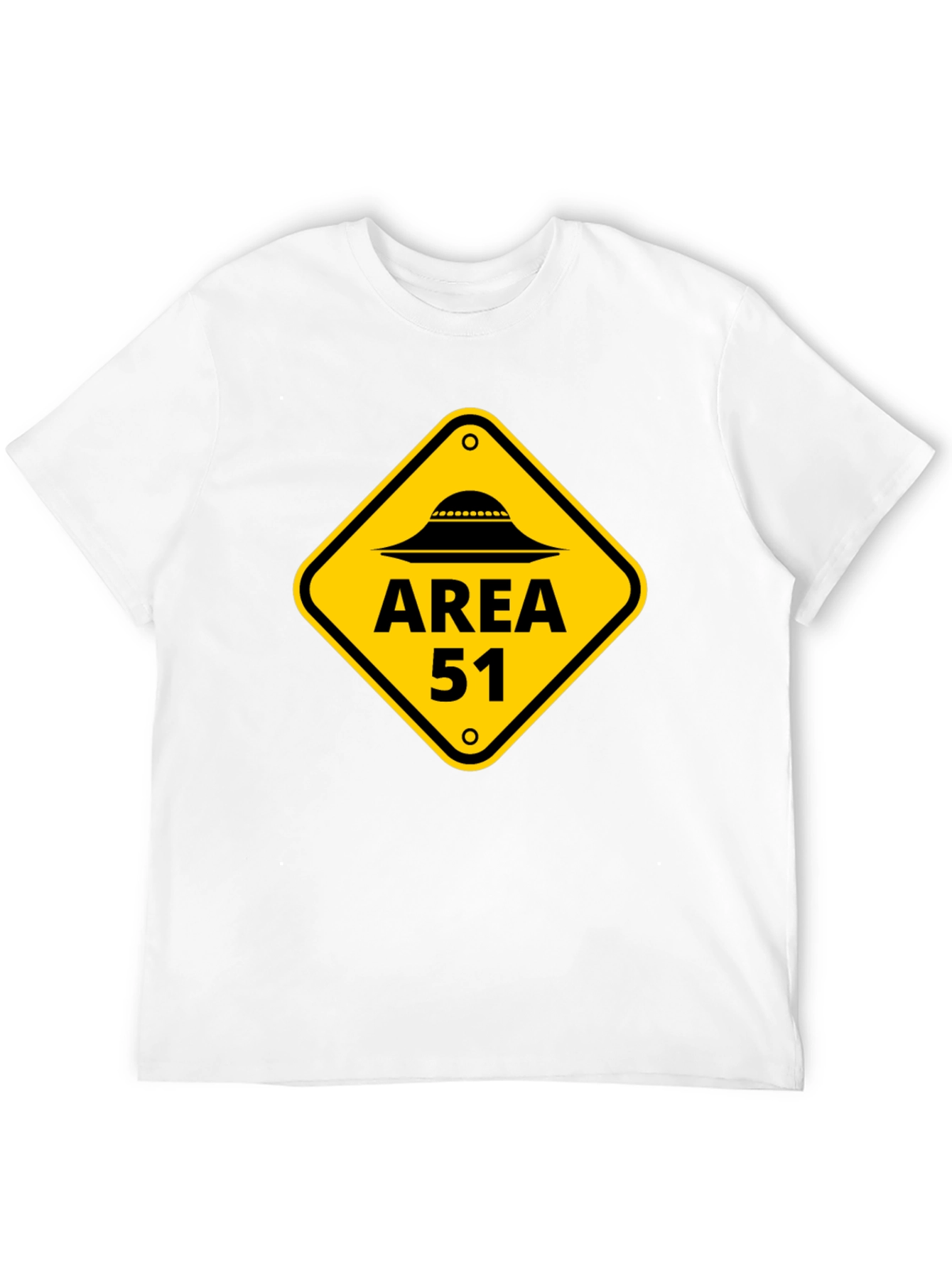 Area 51 Alien UFO Graphic Tee - Black Cotton