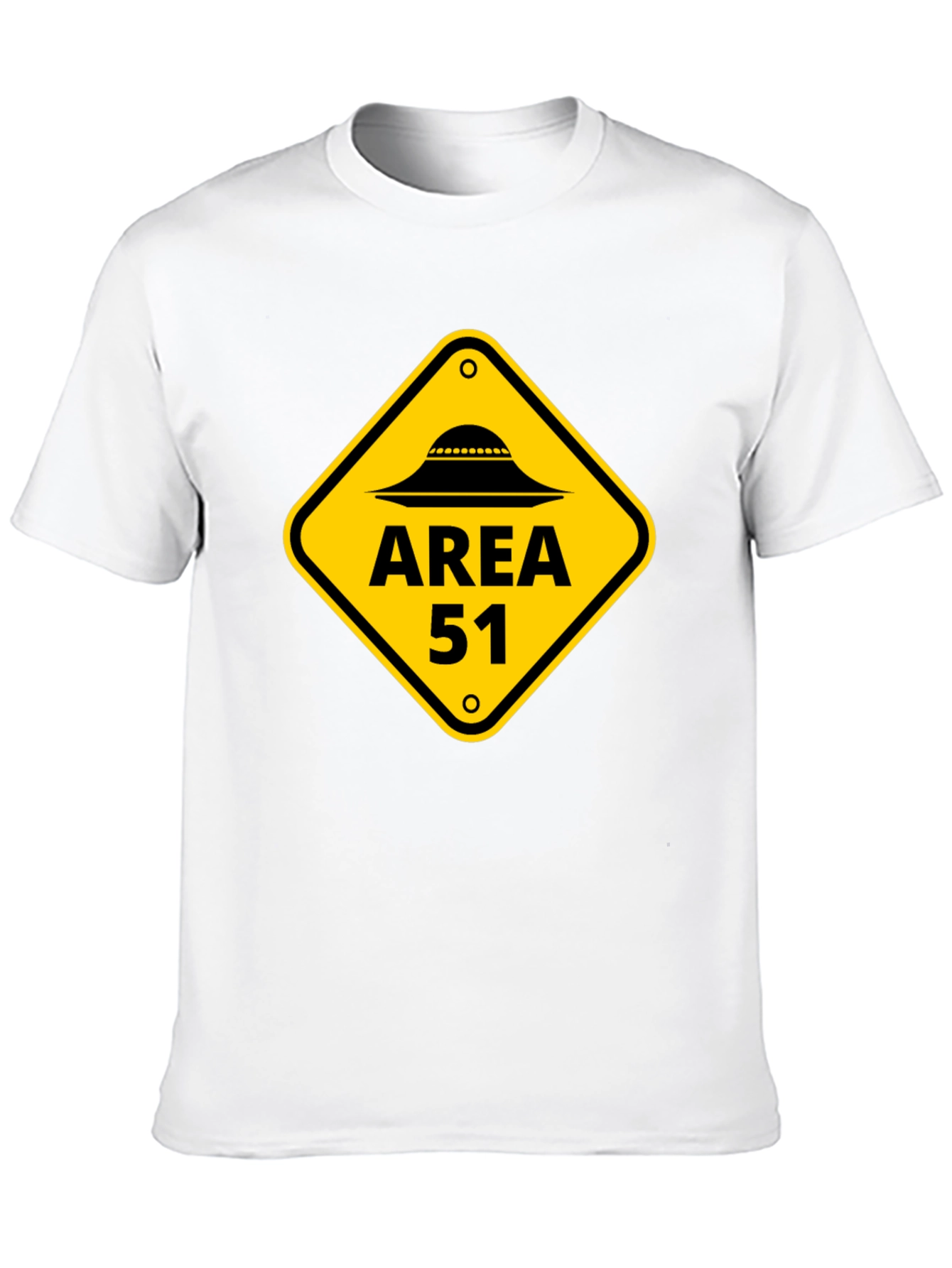 Area 51 Alien UFO Graphic Tee - Black Cotton
