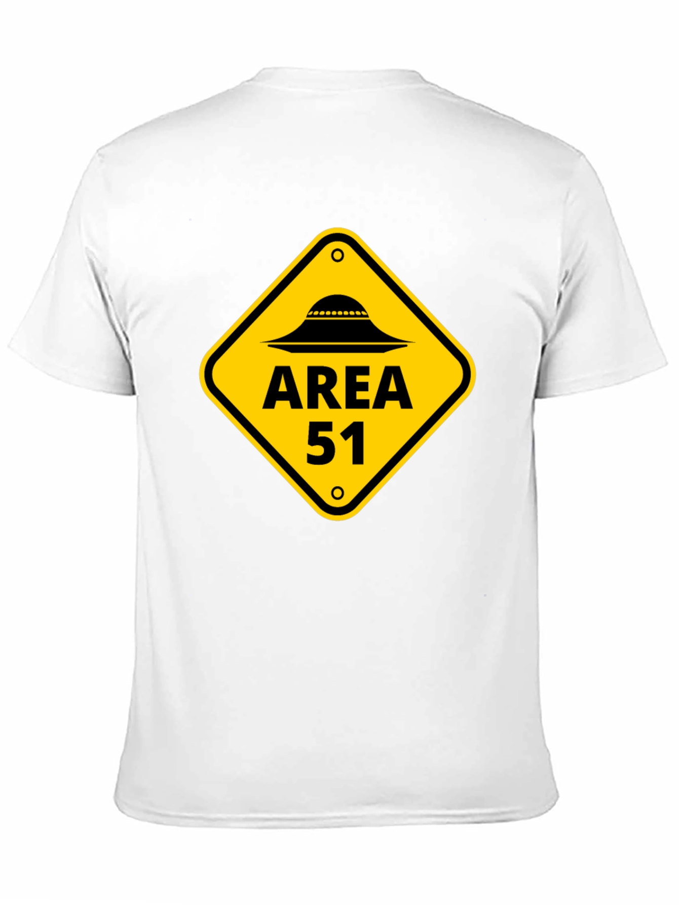 Area 51 Alien UFO Graphic Tee - Black Cotton