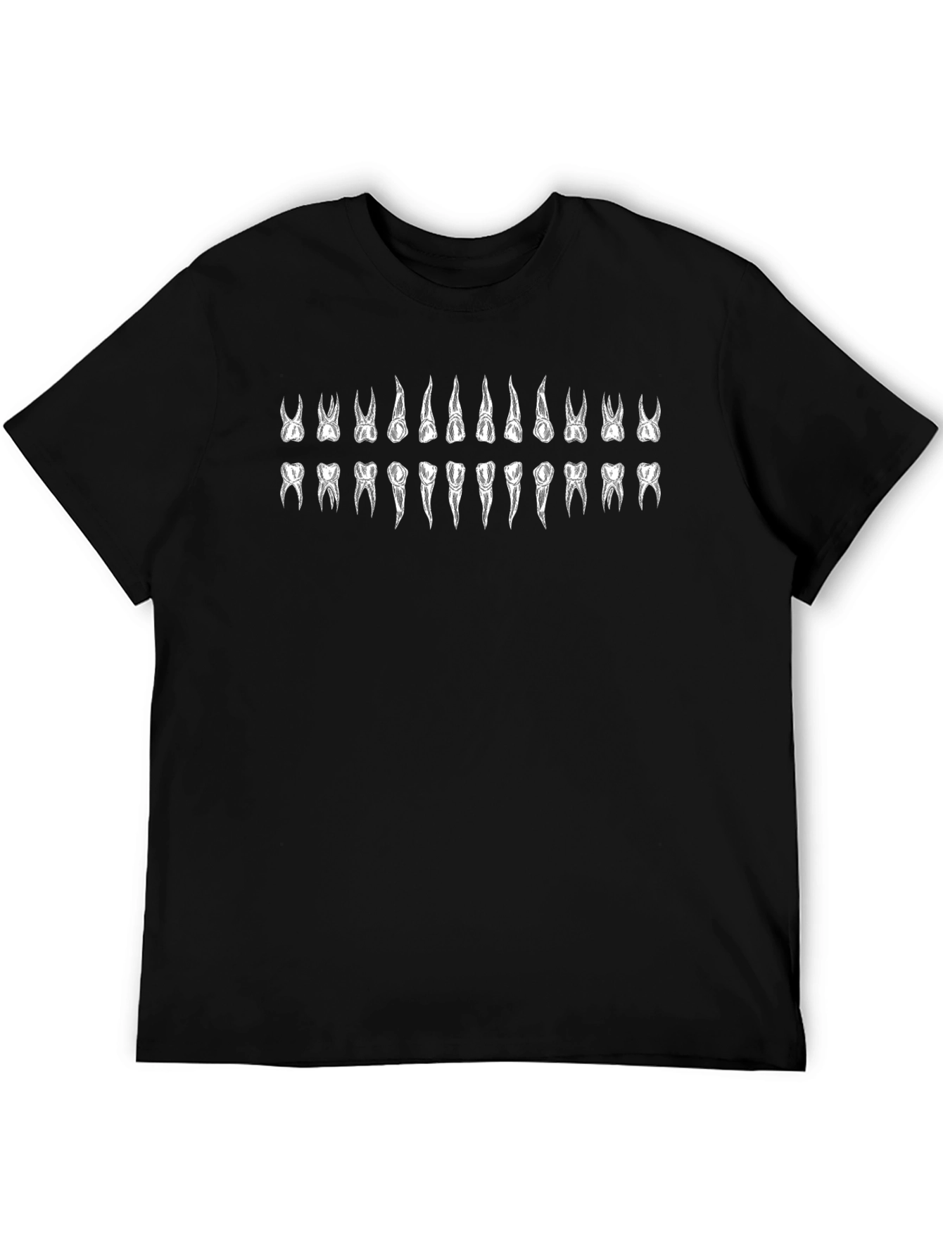 Anatomical Teeth Graphic Print Black T-Shirt