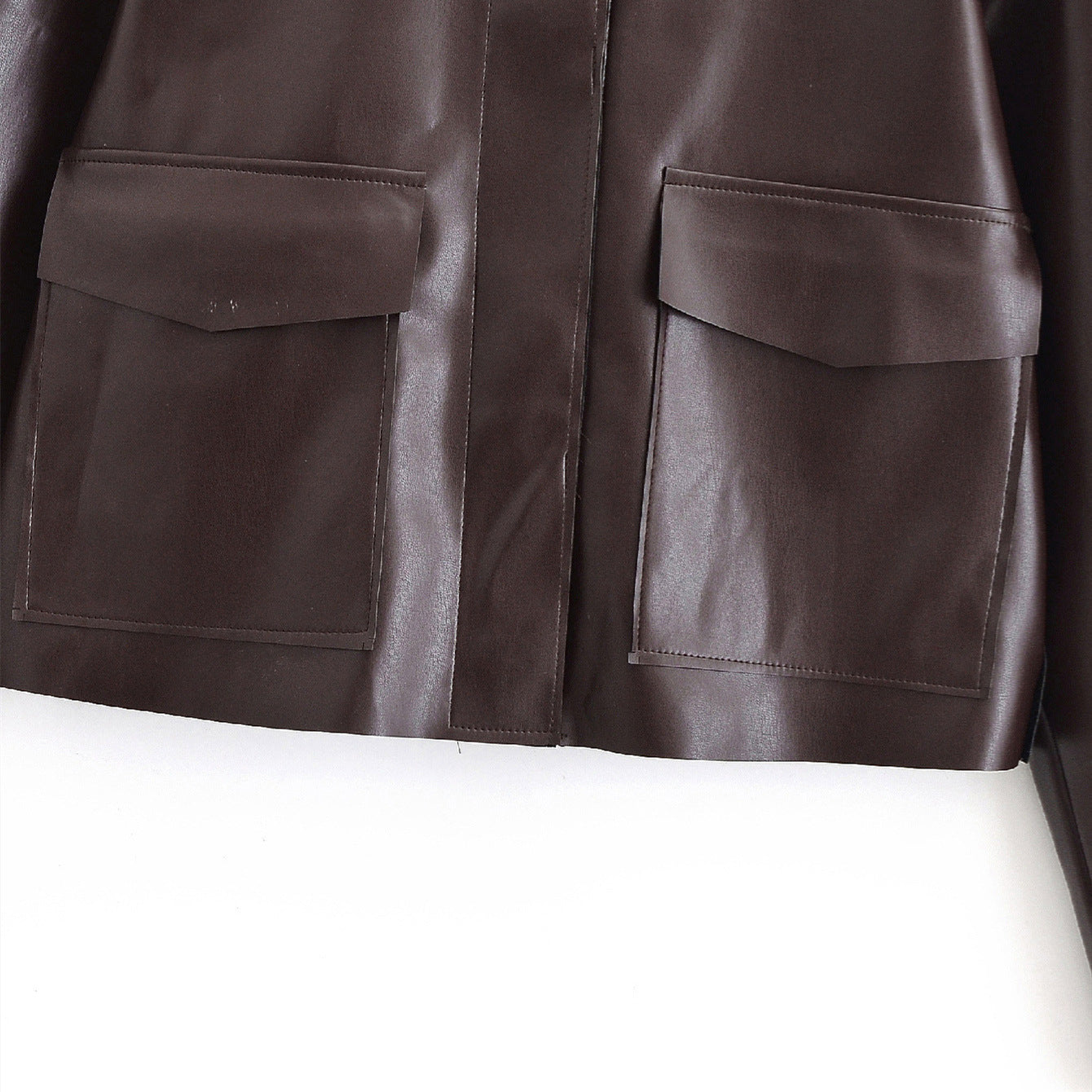 Vintage style versatile short leather jacket