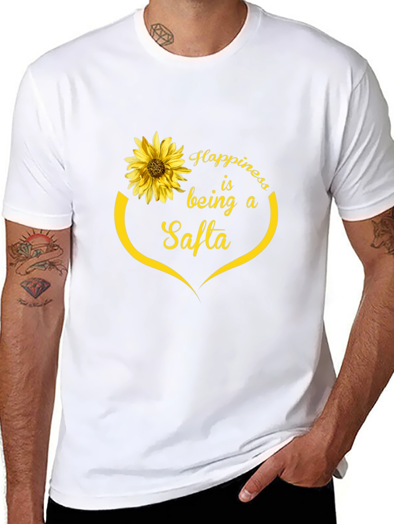 Happiness is Being a Safta Sunflower T-Shirt