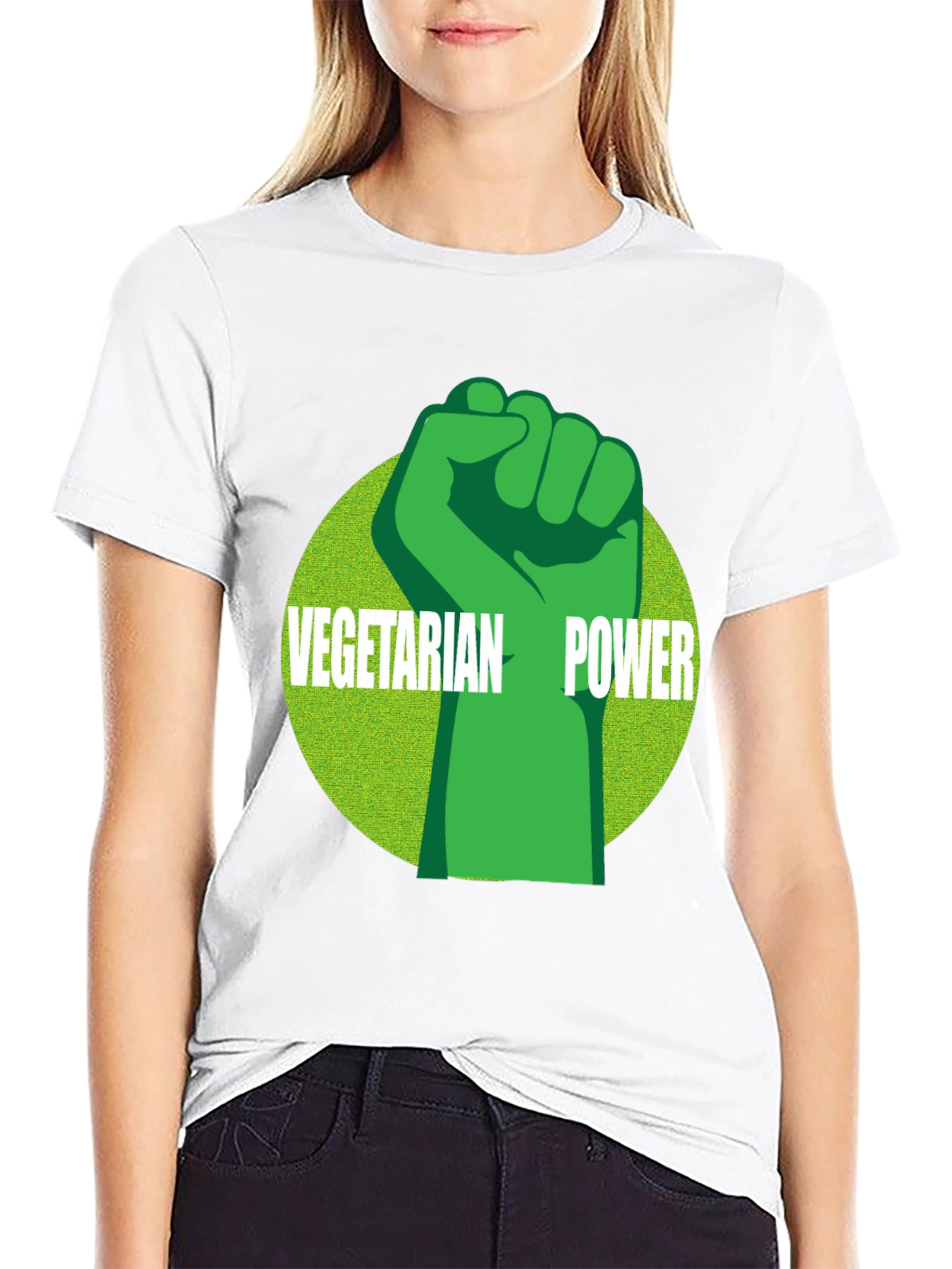 Vegetarian Power Graphic Tee - Black