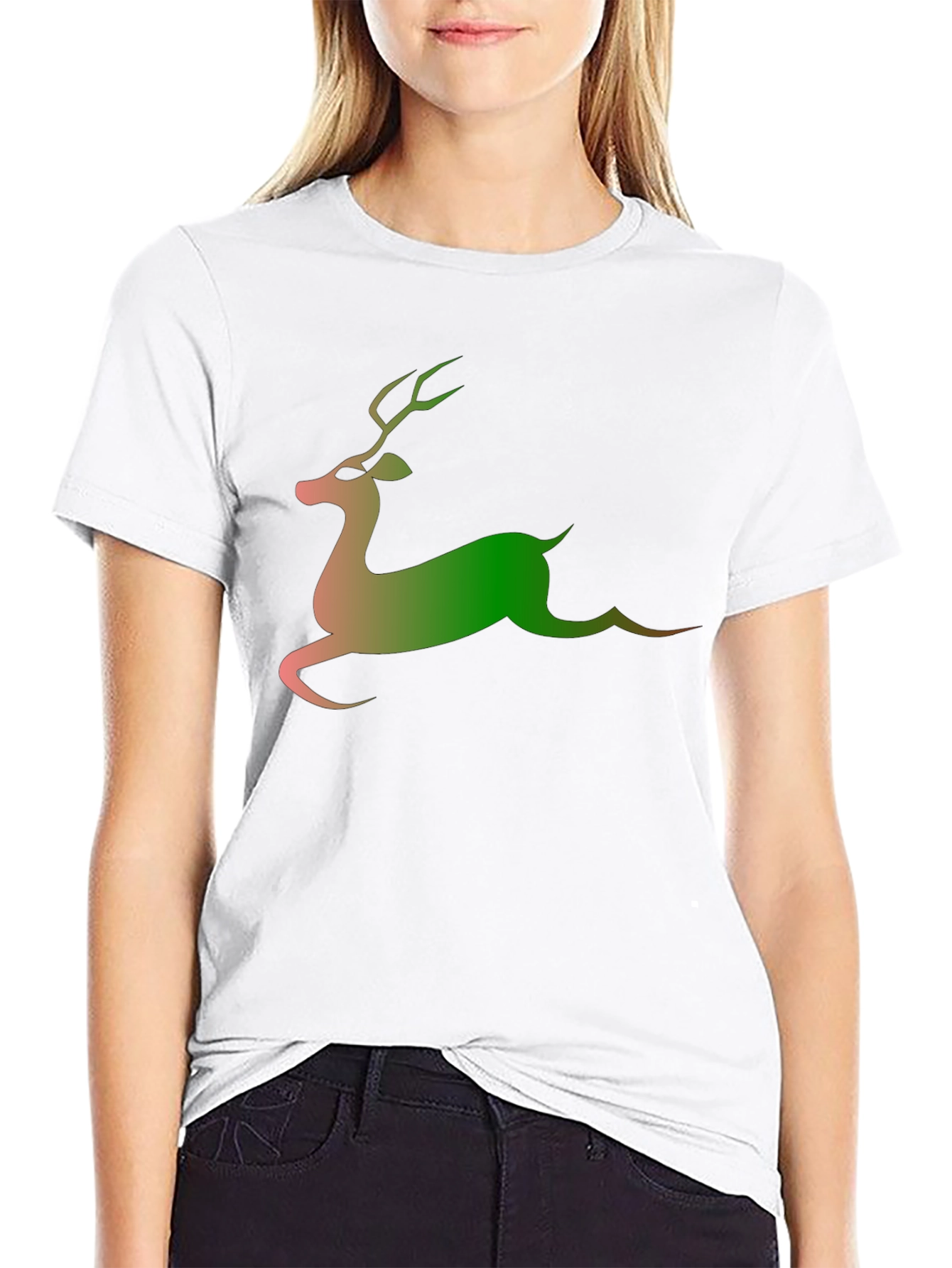 Reindeer Graphic Black T-Shirt