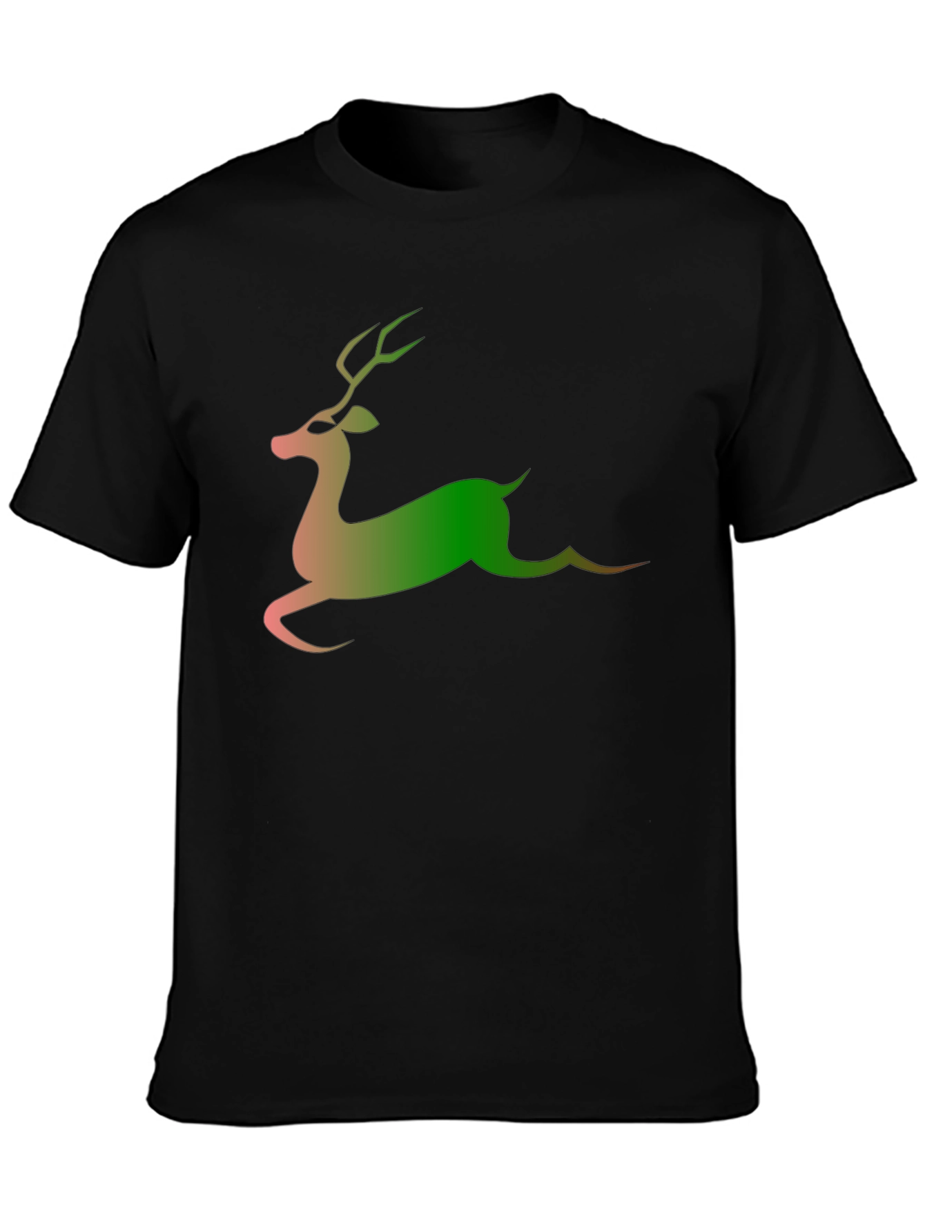 Reindeer Graphic Black T-Shirt