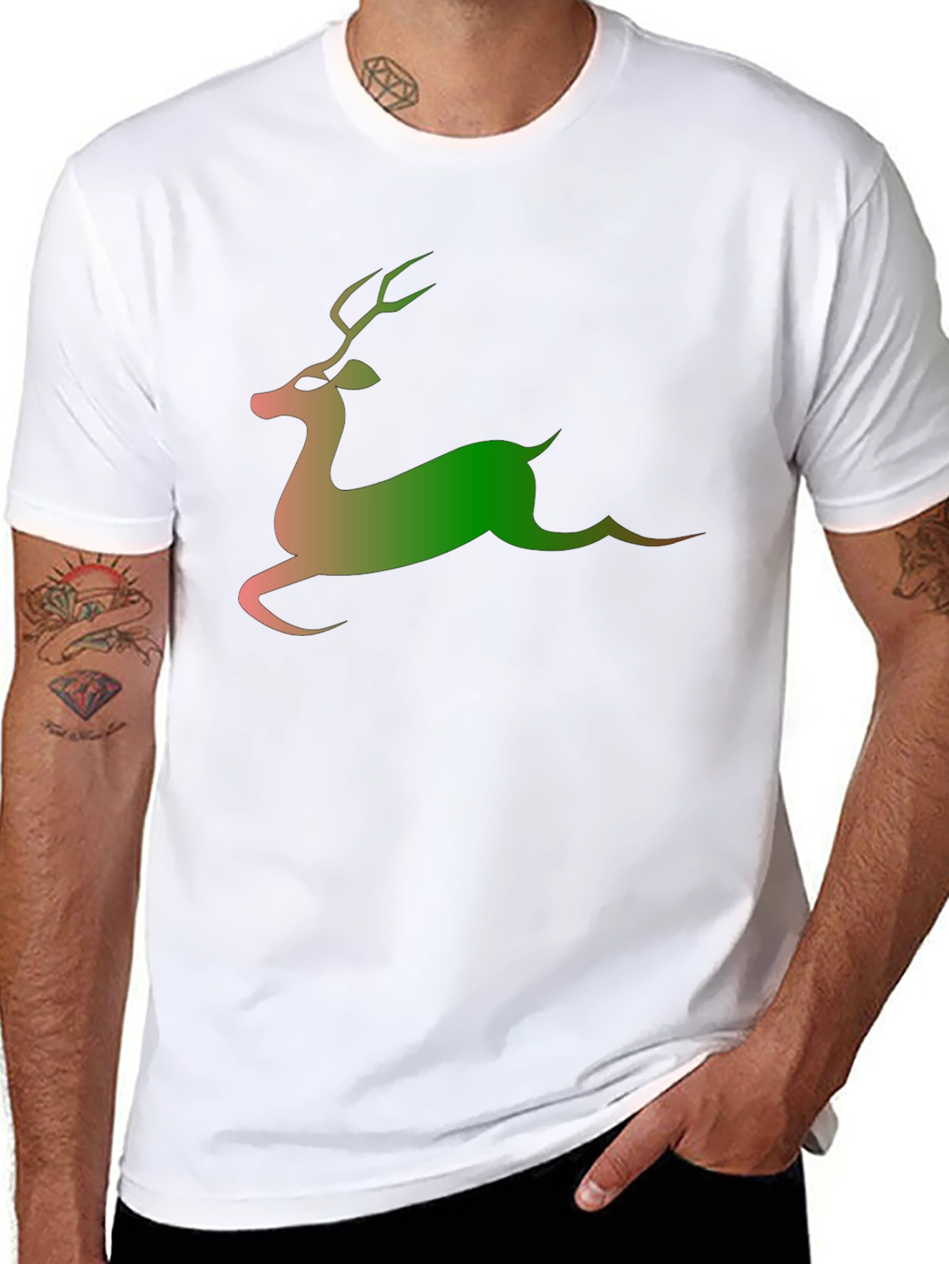 Reindeer Graphic Black T-Shirt