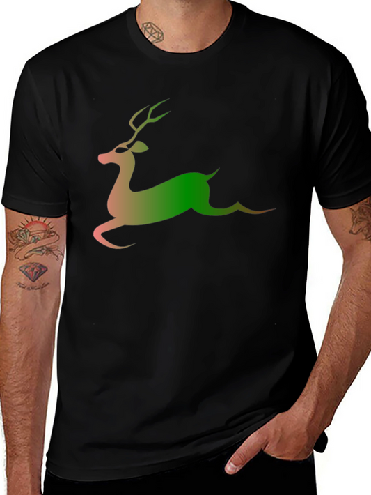 Reindeer Graphic Black T-Shirt