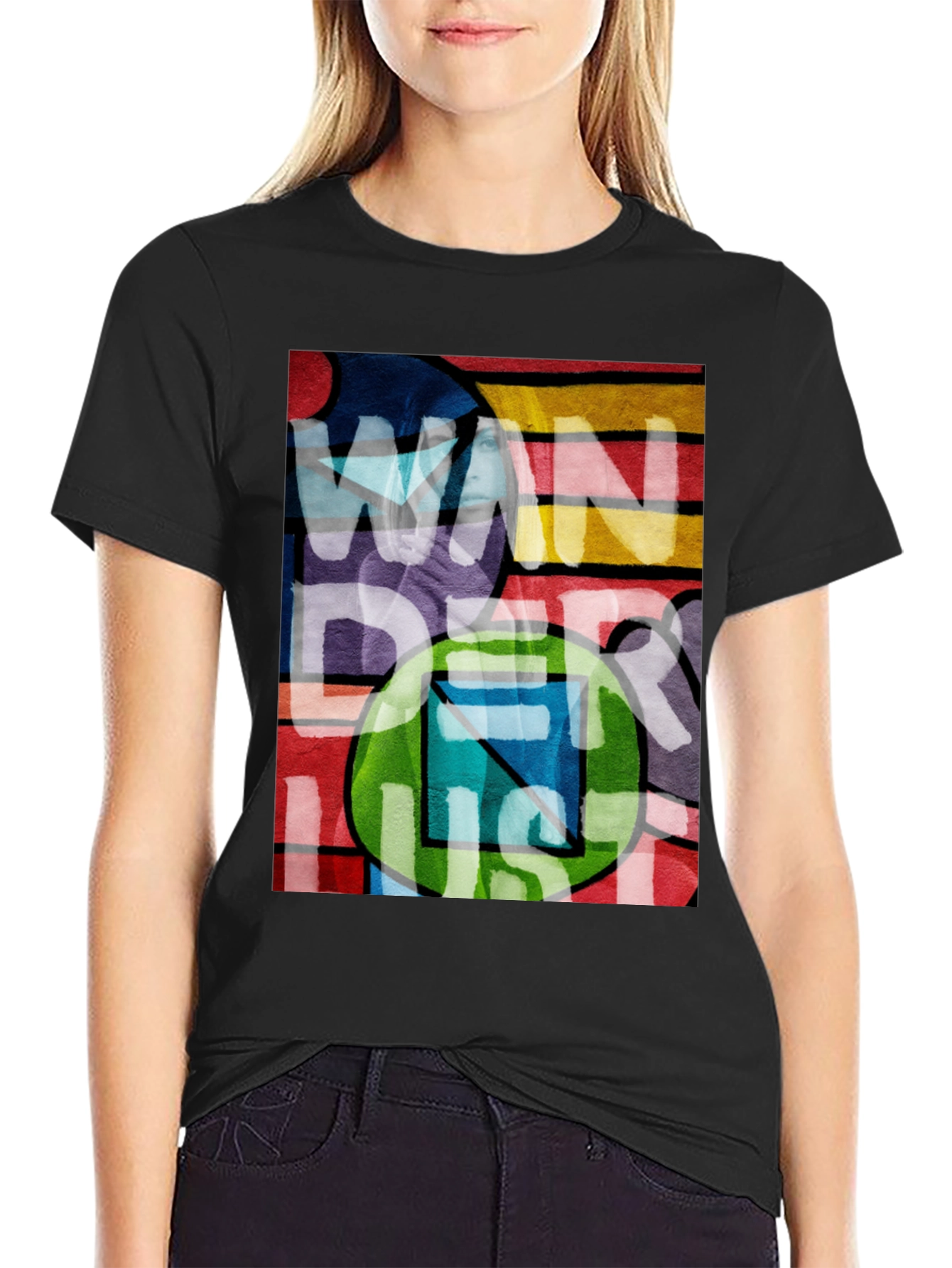 Wanderlust Graphic Tee - Black Cotton Blend