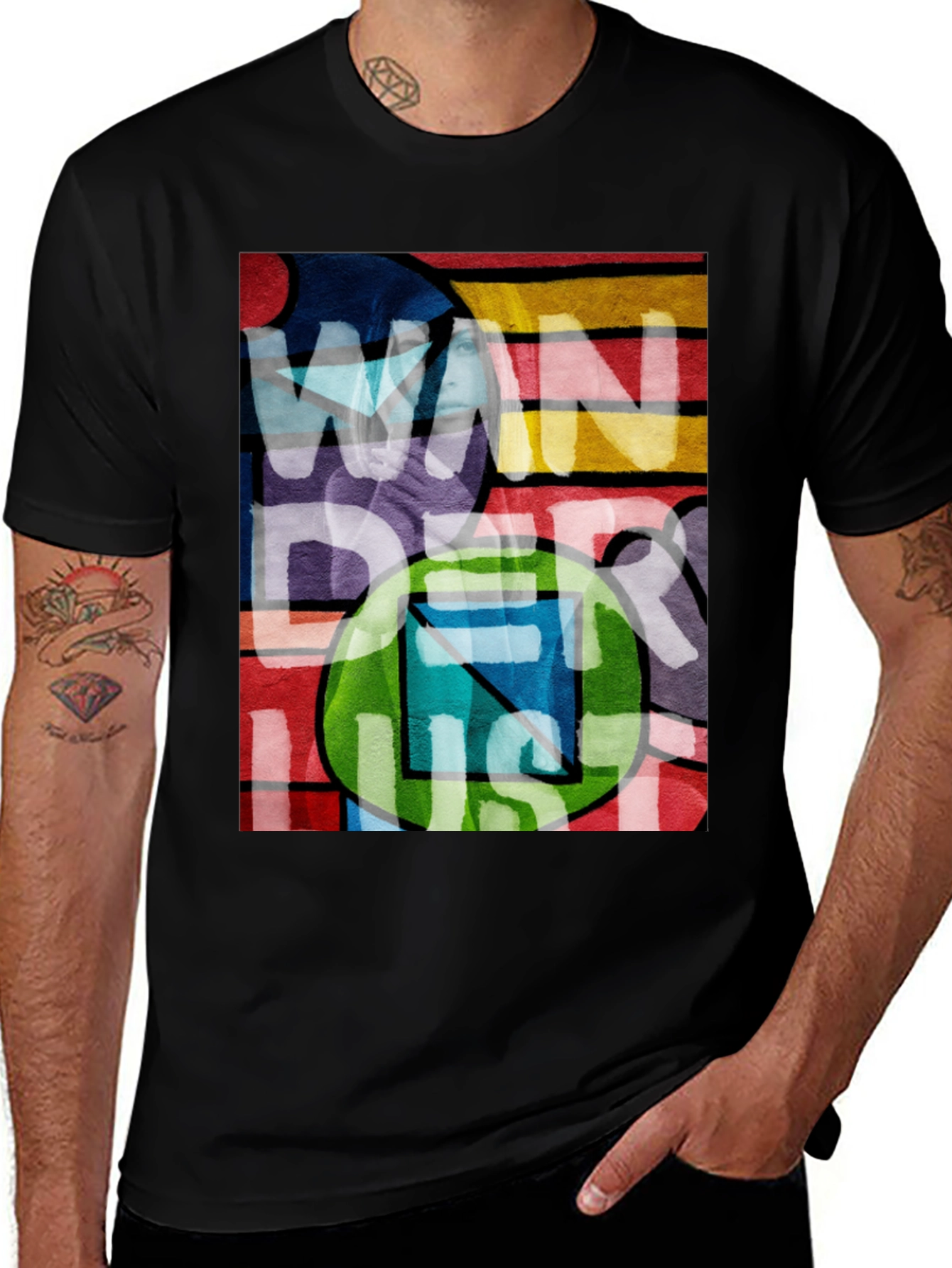 Wanderlust Graphic Tee - Black Cotton Blend