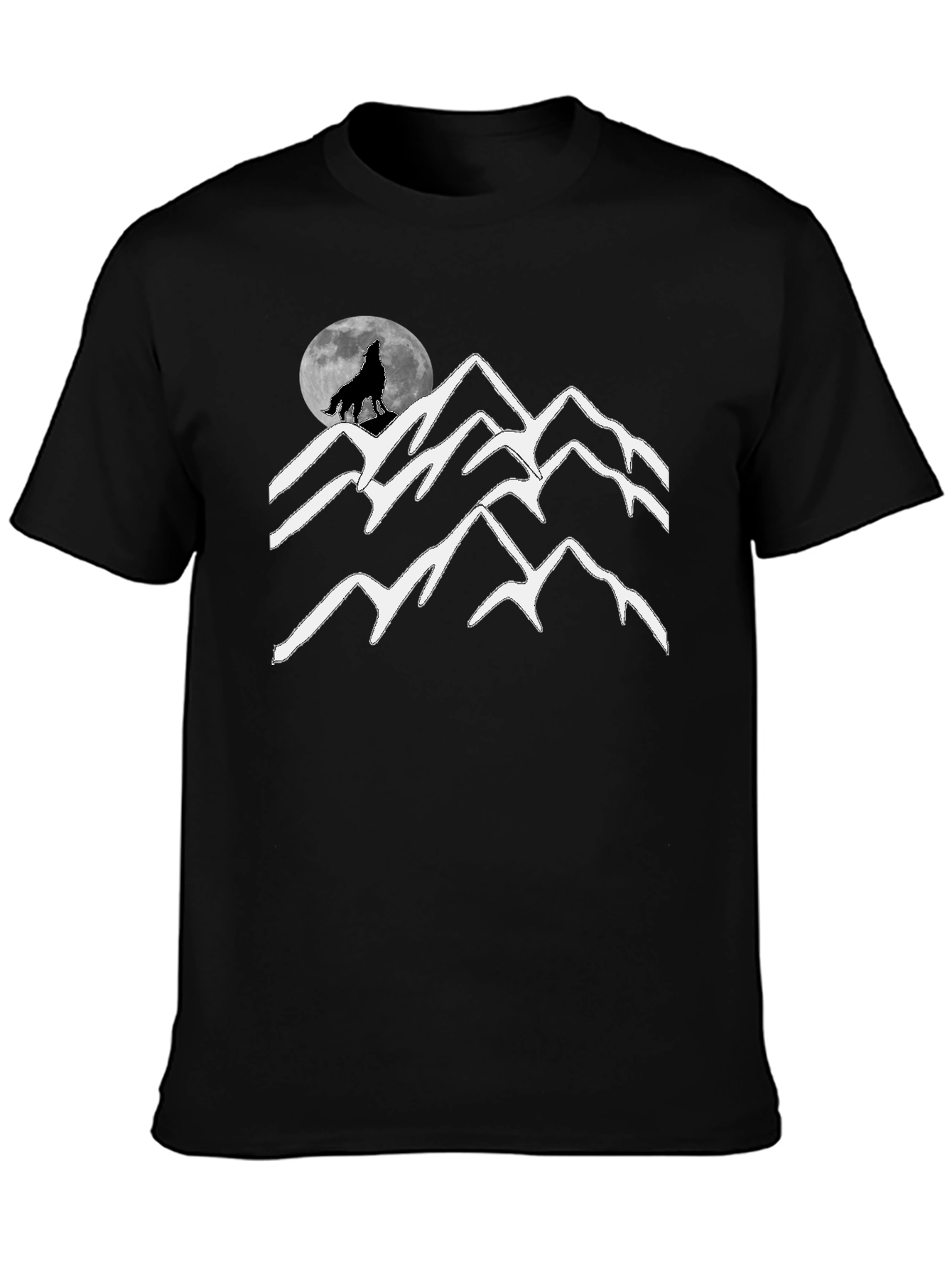 Wolf Moon Mountain Graphic Tee - Black