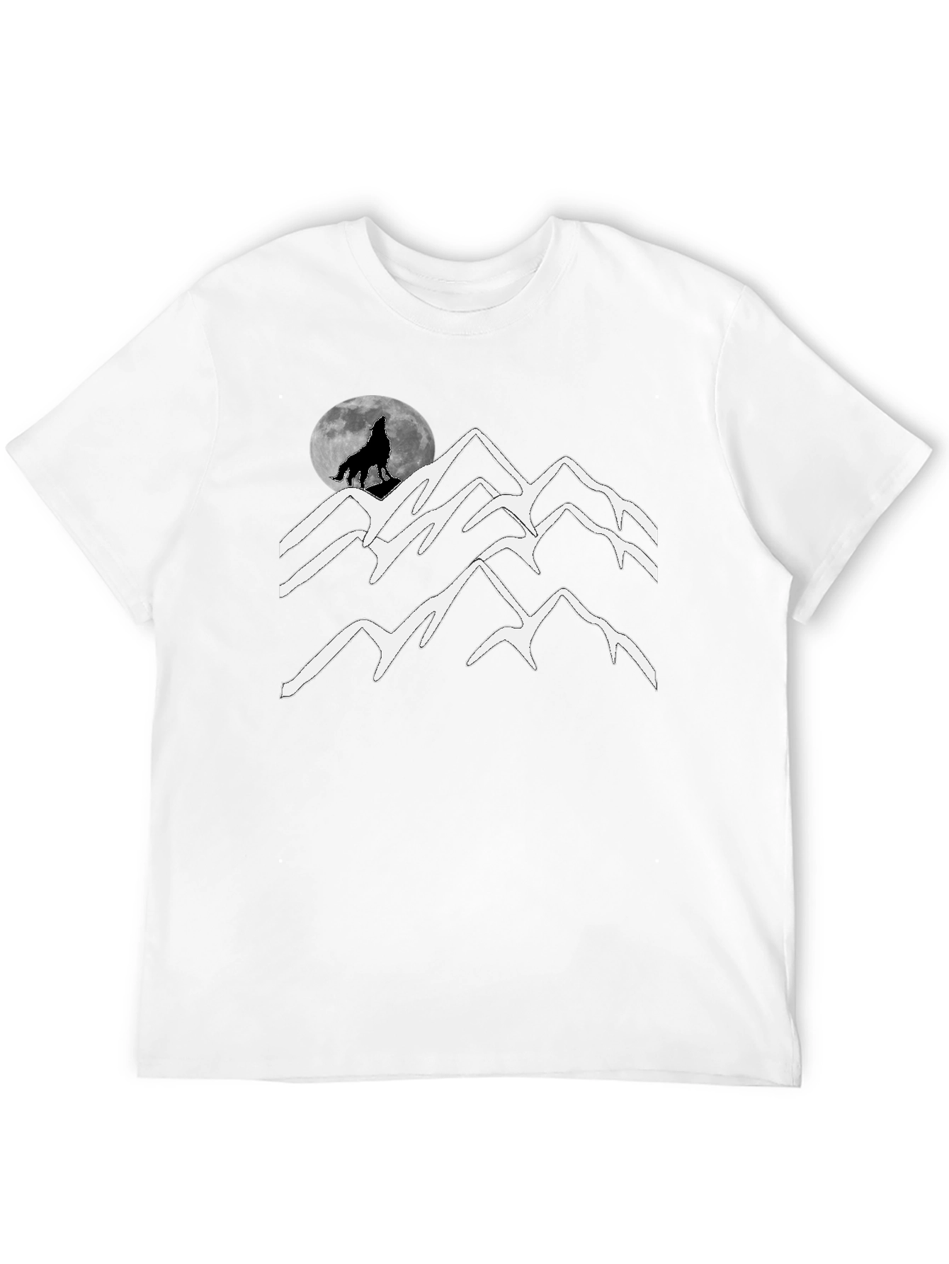 Wolf Moon Mountain Graphic Tee - Black
