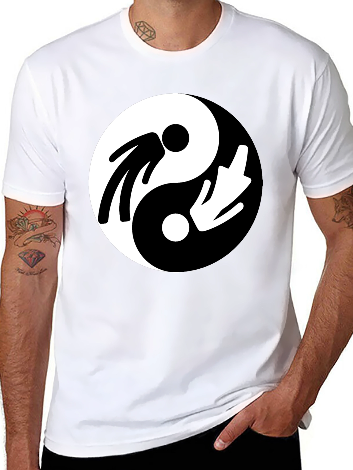 Yin Yang Mens Graphic T-Shirt - Balance