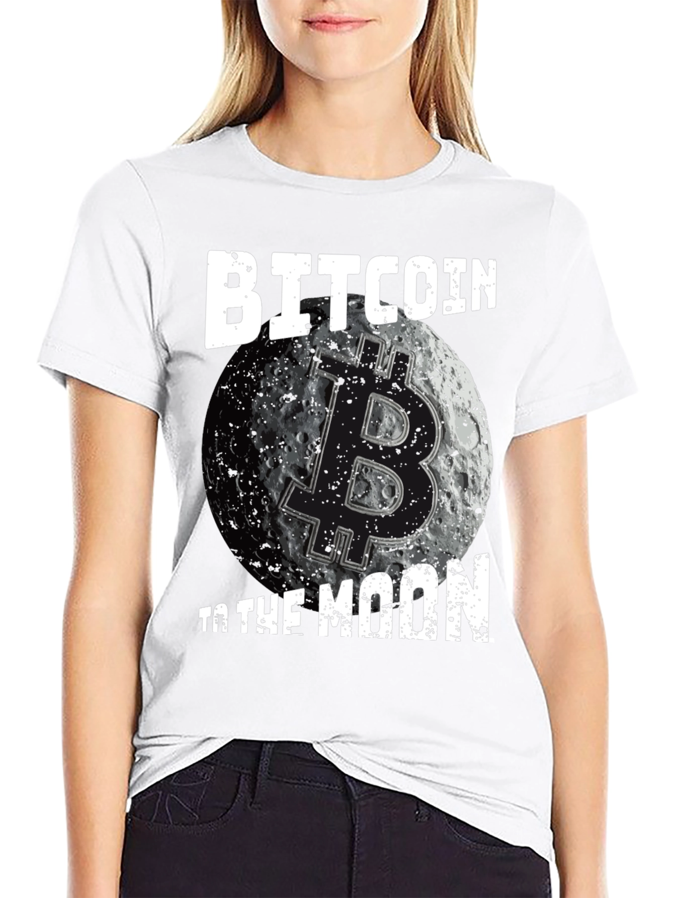 Bitcoin to the Moon Black T-Shirt