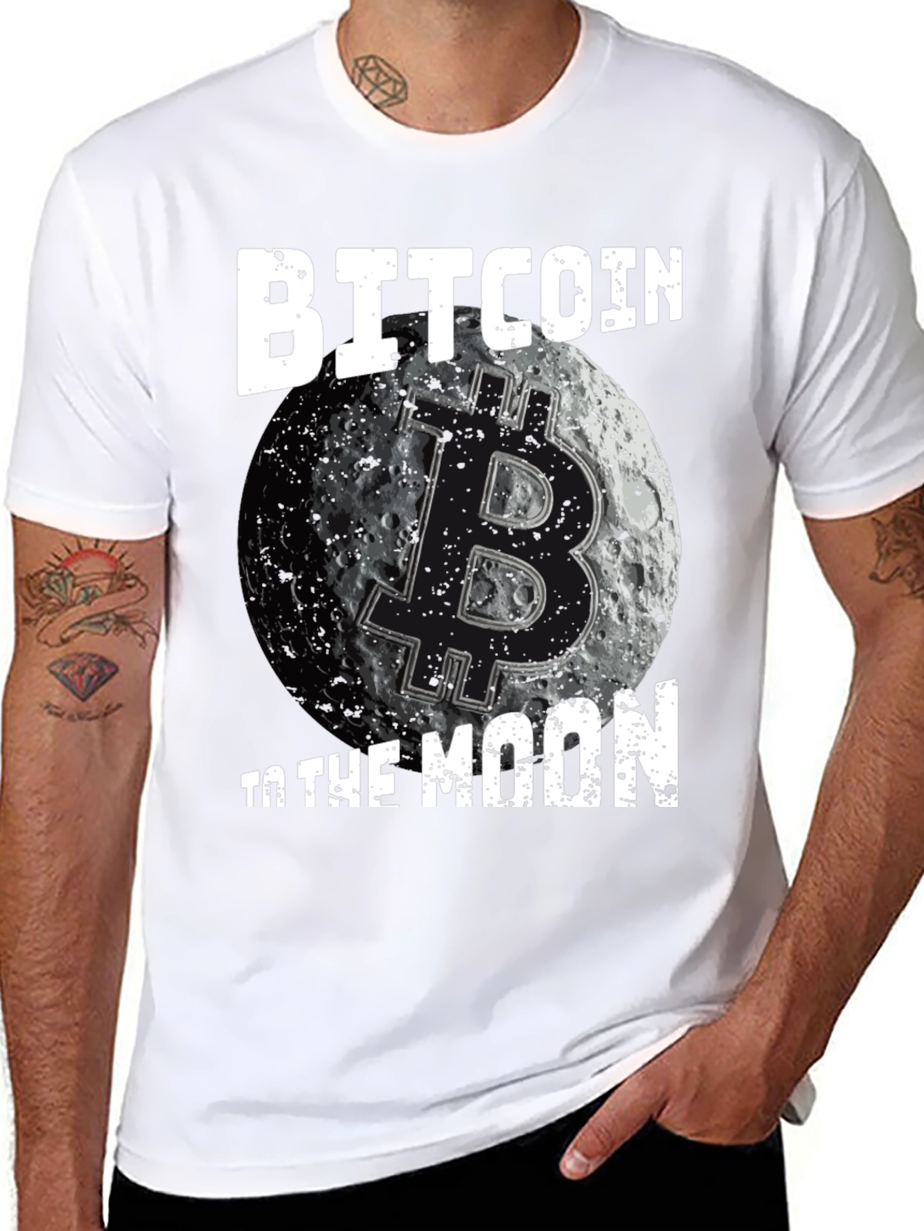 Bitcoin to the Moon Black T-Shirt