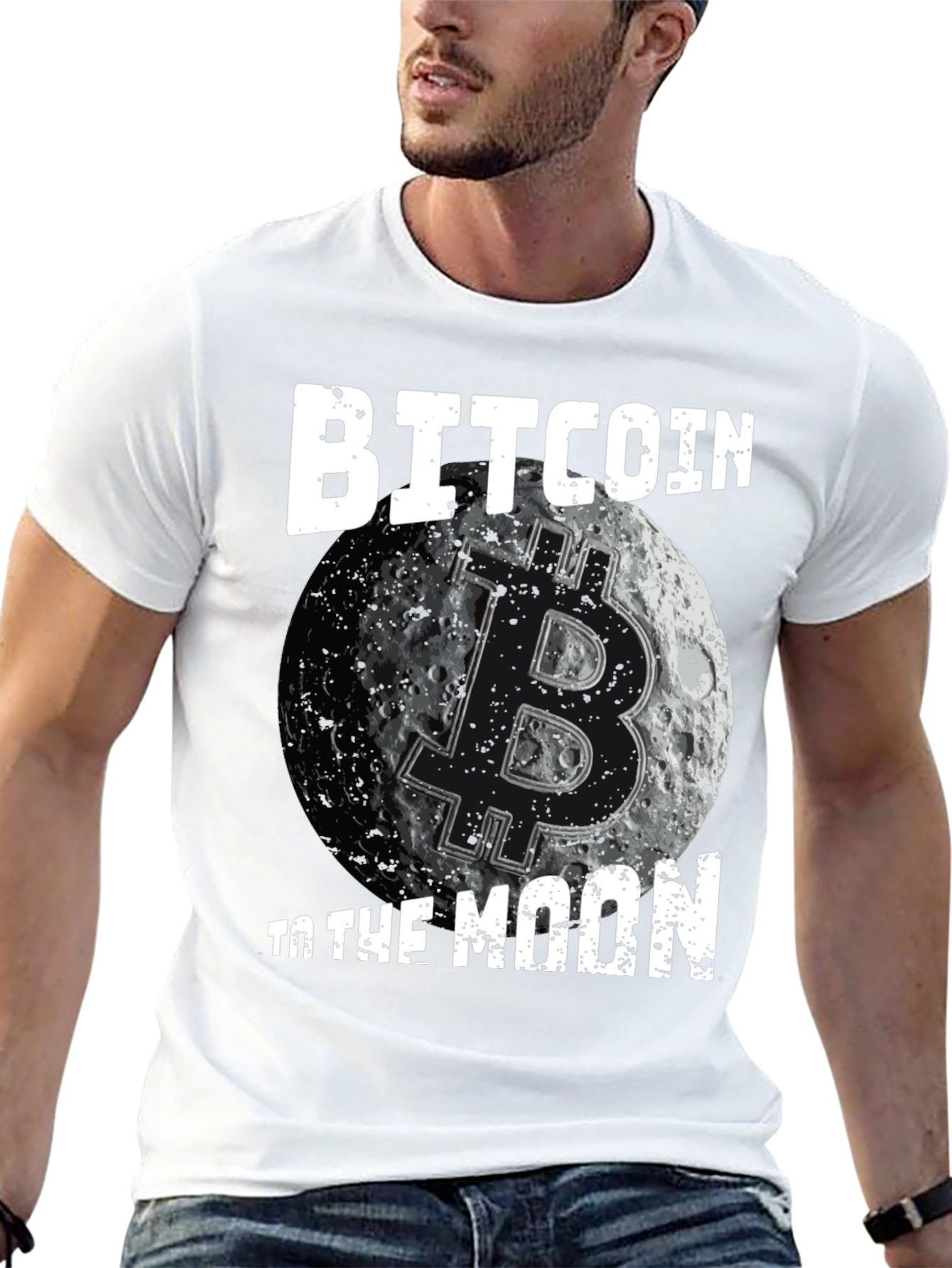 Bitcoin to the Moon Black T-Shirt