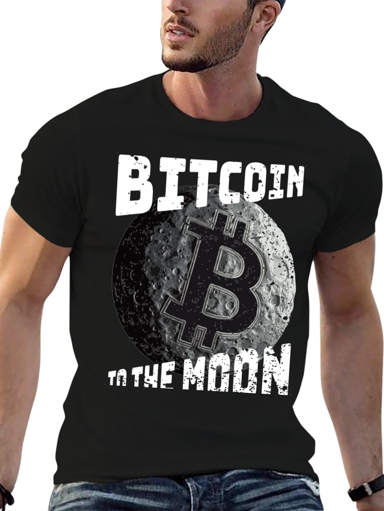 Bitcoin to the Moon Black T-Shirt