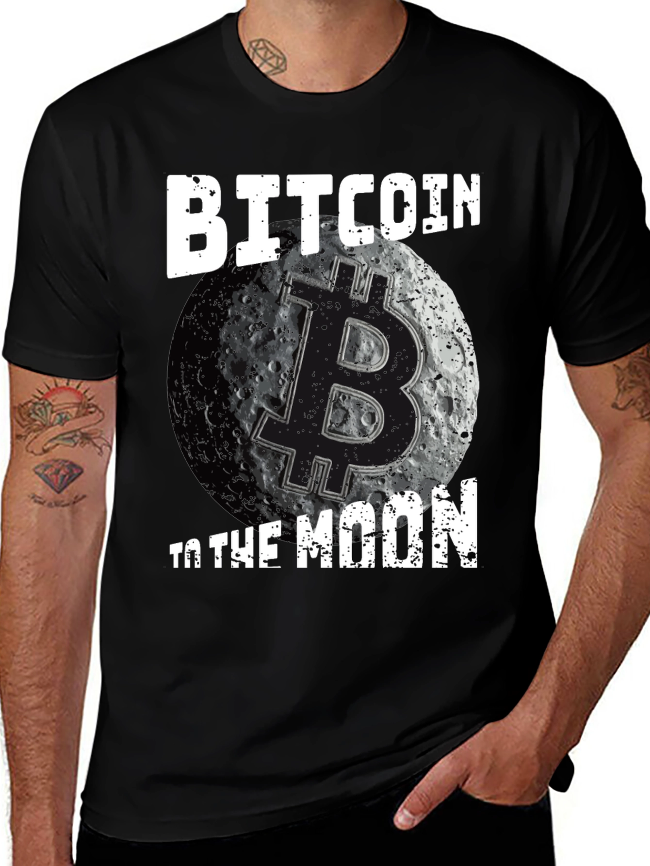 Bitcoin to the Moon Black T-Shirt