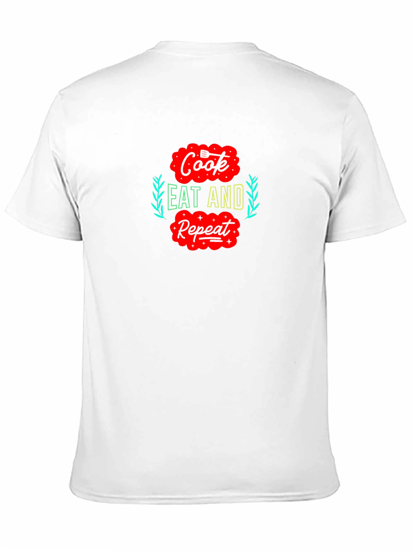 Cook Eat Repeat Graphic Tee - Funny Foodie T-Shirt