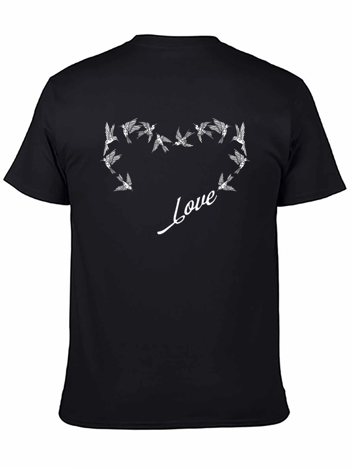 Love Birds Graphic Tee - Black Cotton T-Shirt