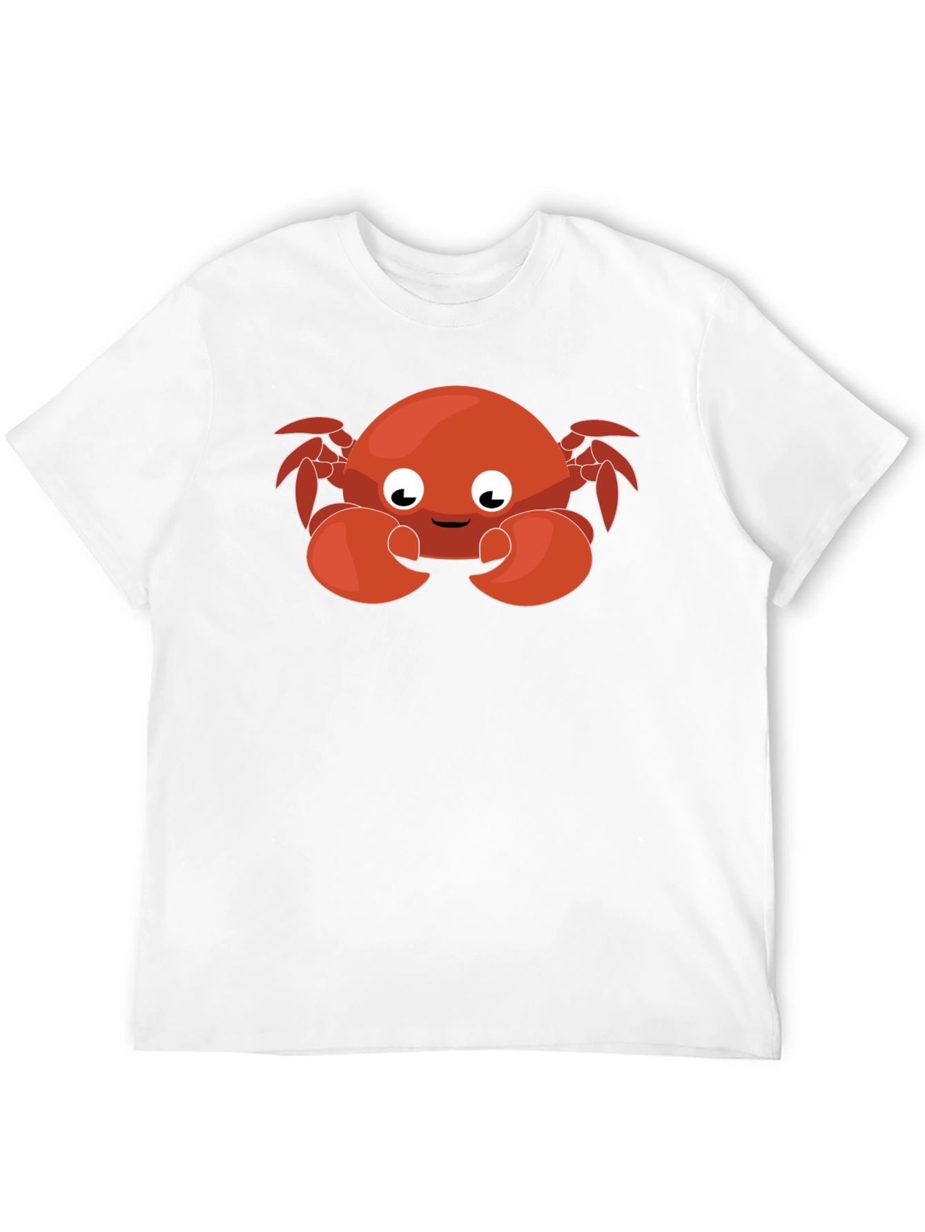 Cute Cartoon Crab Graphic Black T-Shirt