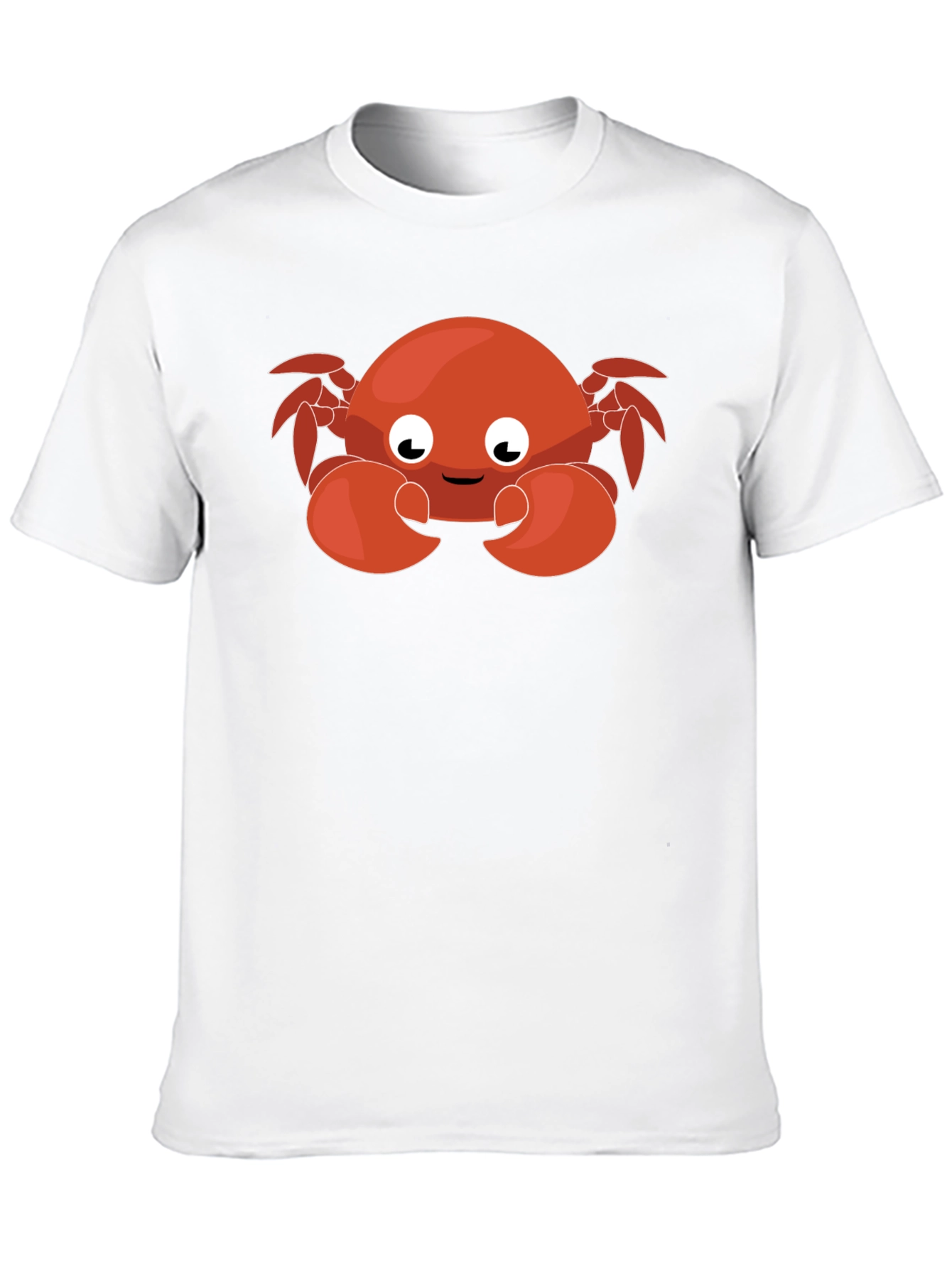 Cute Cartoon Crab Graphic Black T-Shirt
