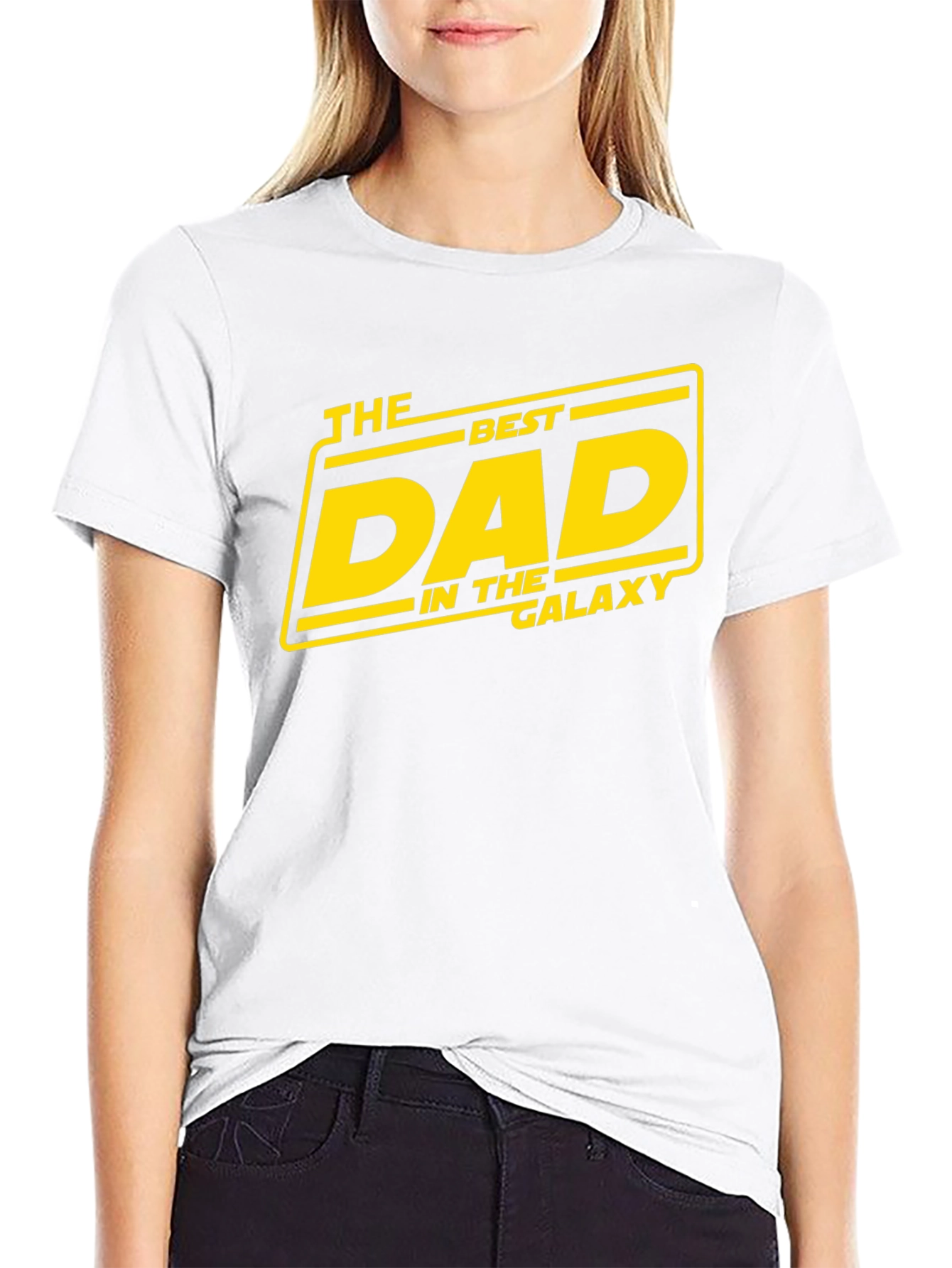 Best Dad In the Galaxy Black Graphic T-Shirt