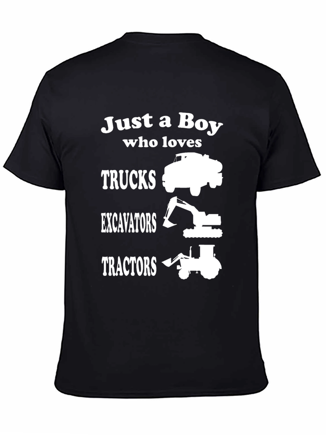 Boy Who Loves Trucks Excavators Tractors T-Shirt