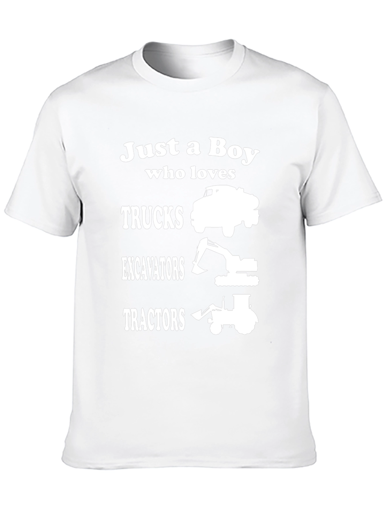 Boy Who Loves Trucks Excavators Tractors T-Shirt