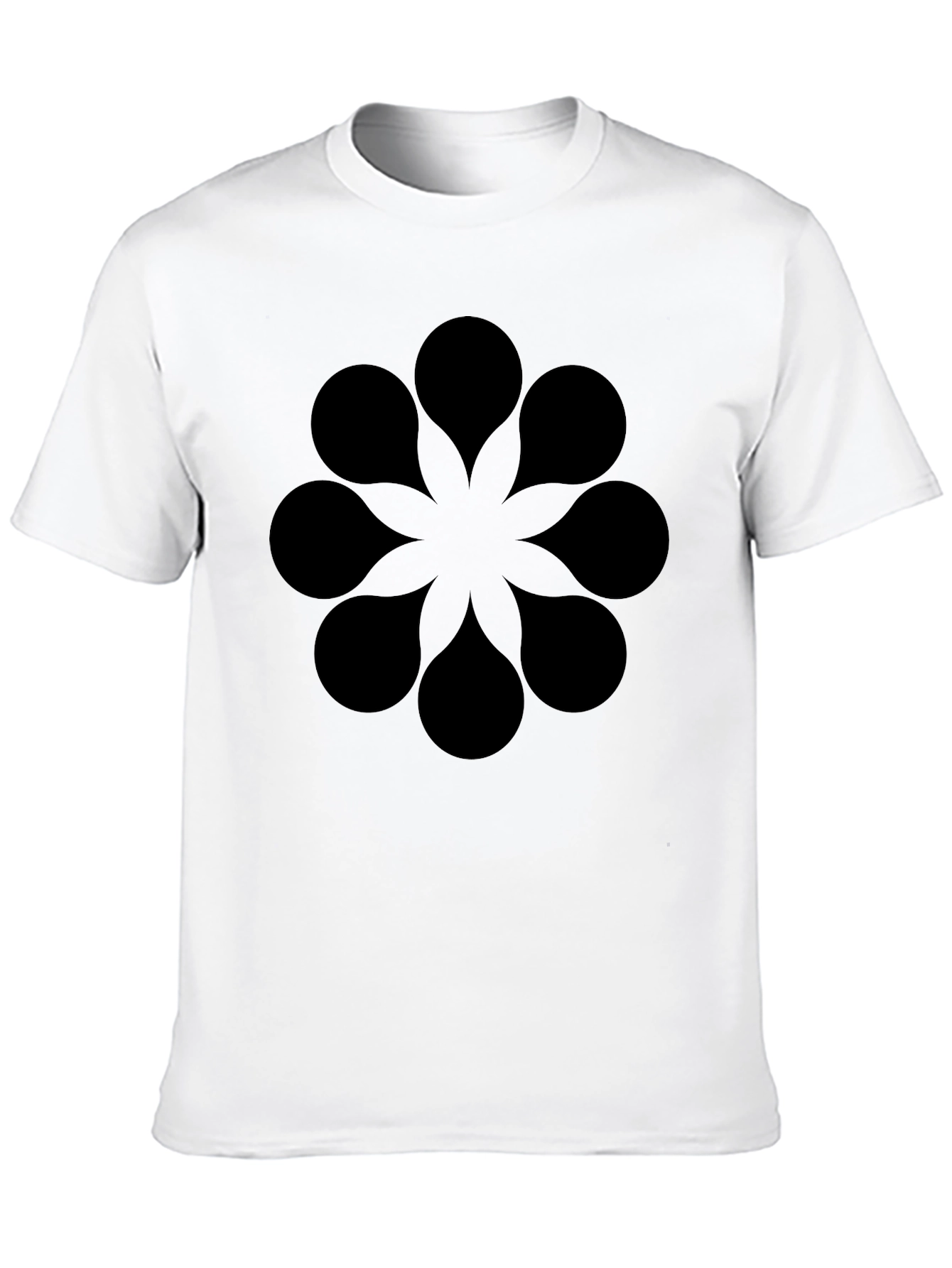 Geometric Floral Black T-Shirt