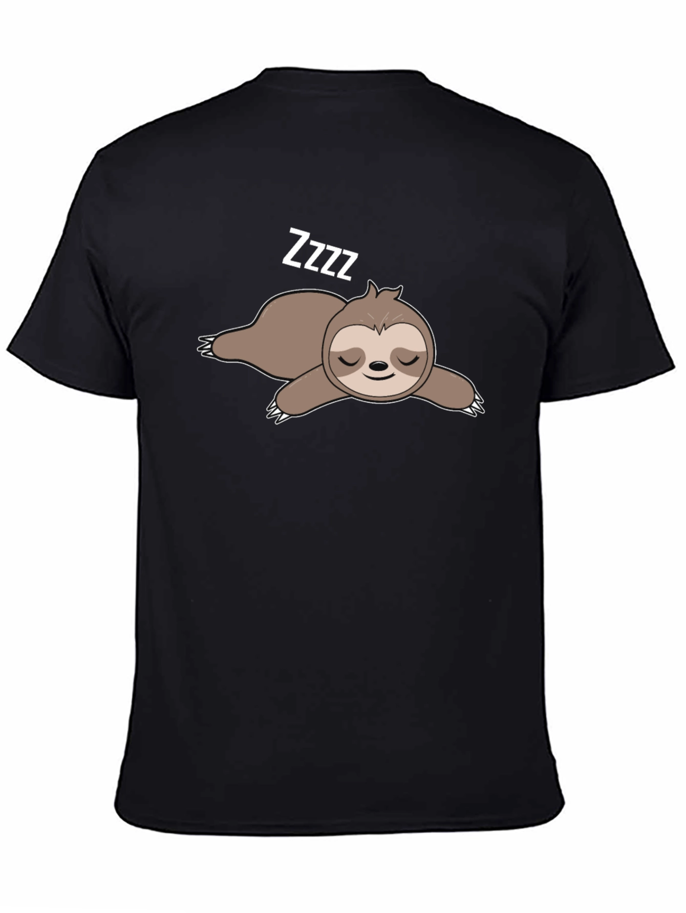 Sleeping Sloth Graphic T-Shirt - Black