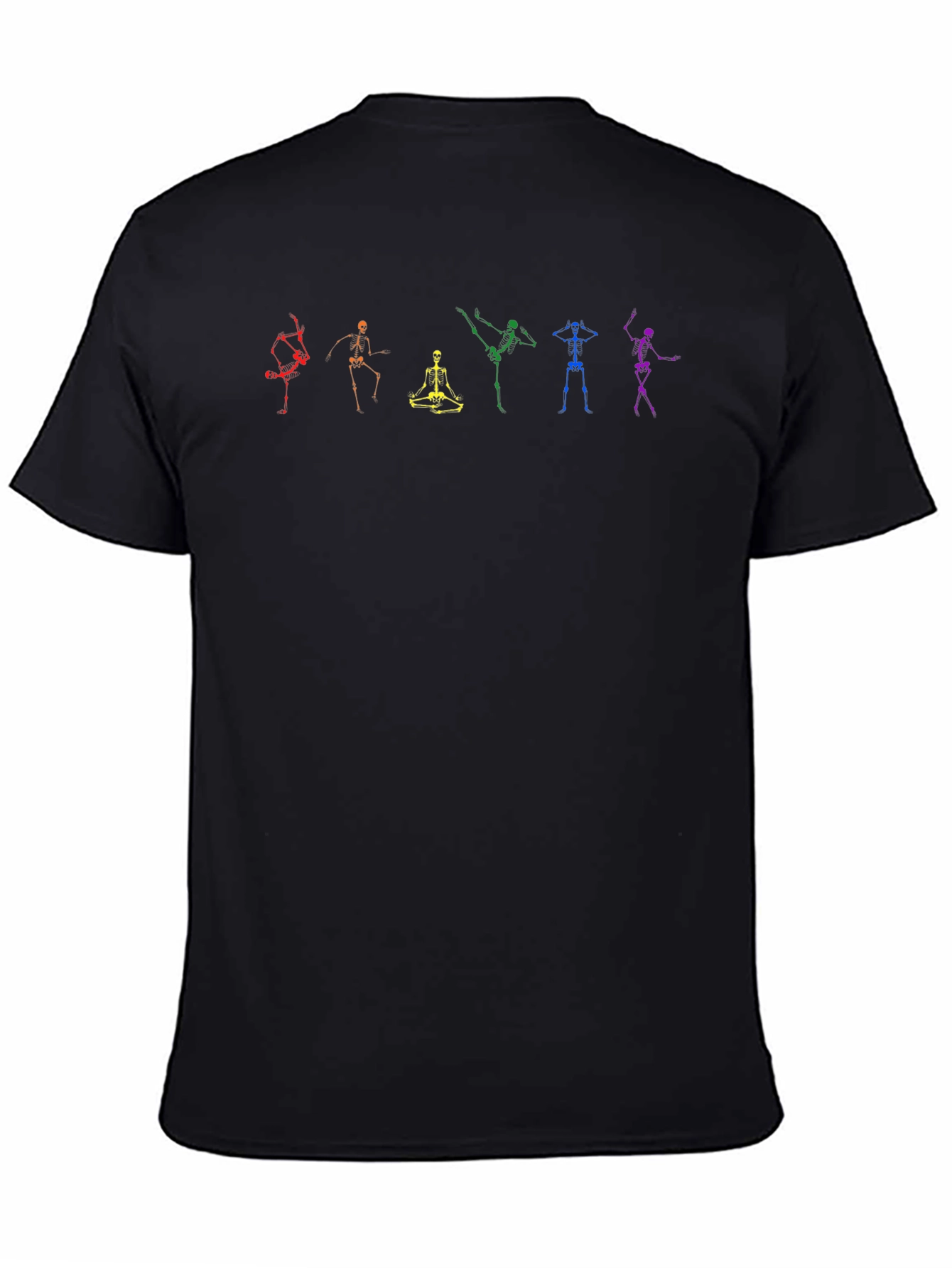 Rainbow Skeleton Pose Graphic Tee