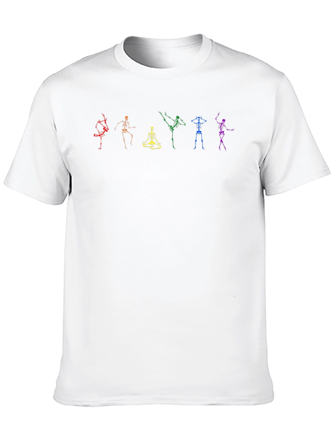 Rainbow Skeleton Pose Graphic Tee