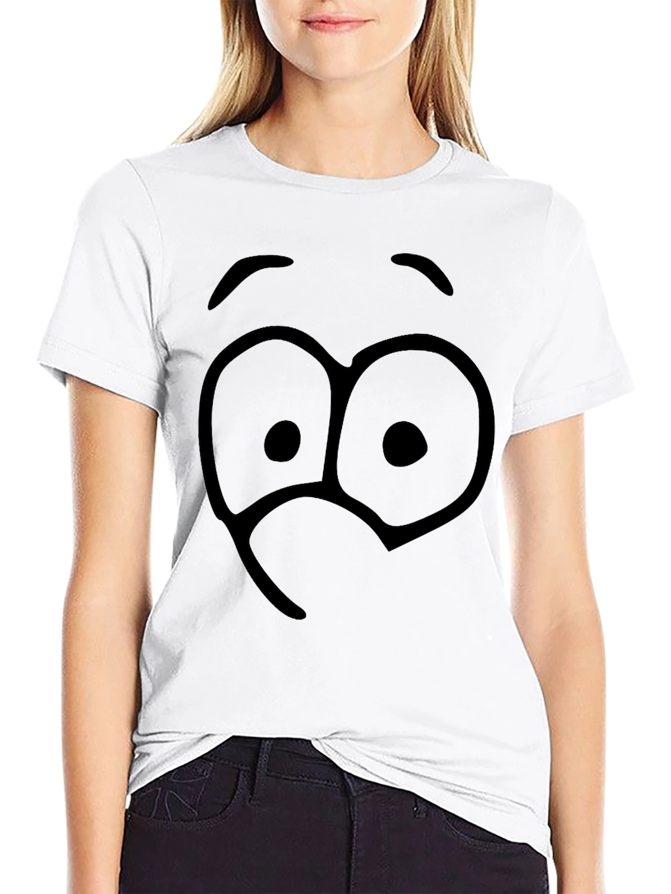 Funny Face Graphic Black T-Shirt