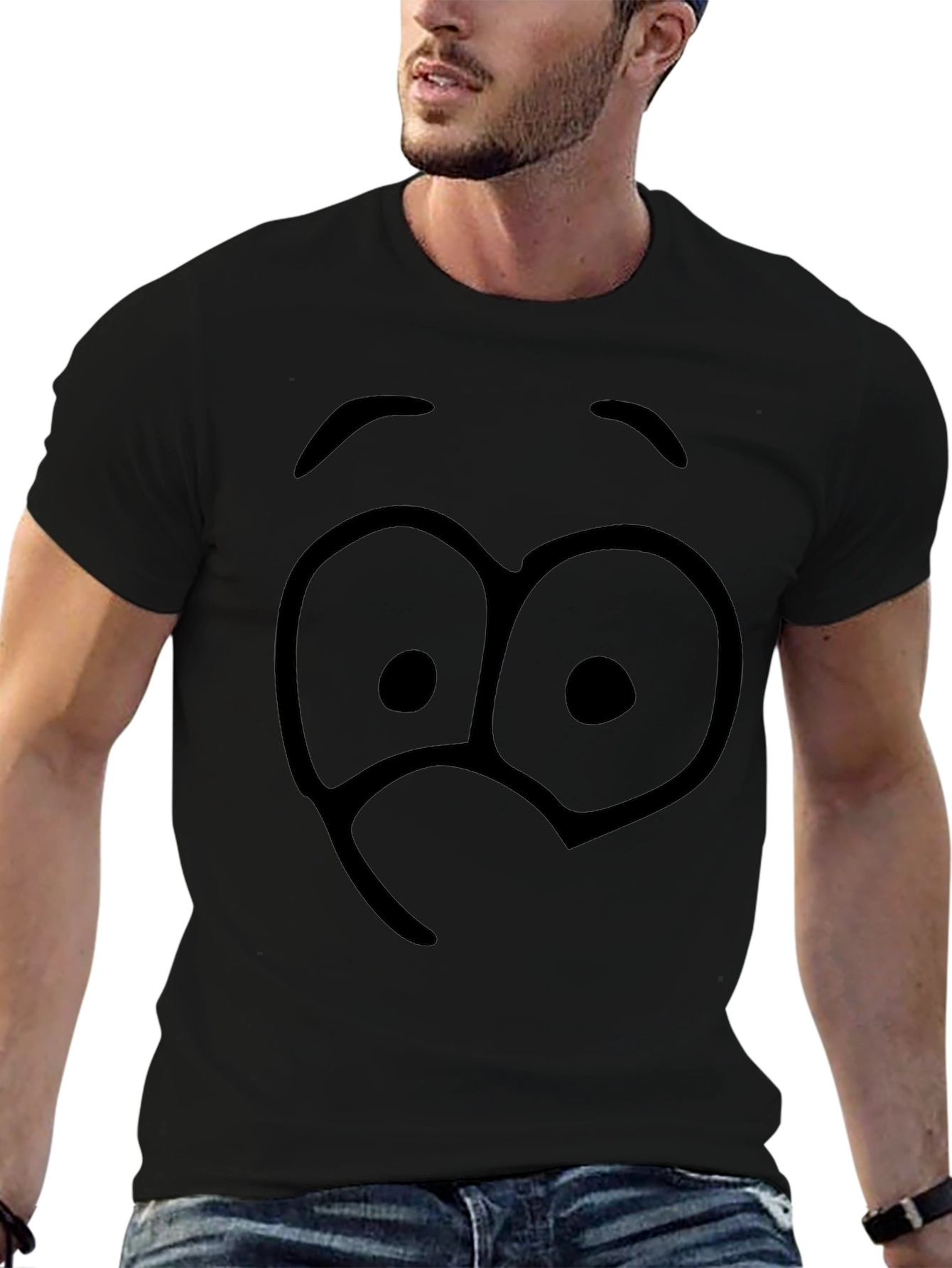 Funny Face Graphic Black T-Shirt