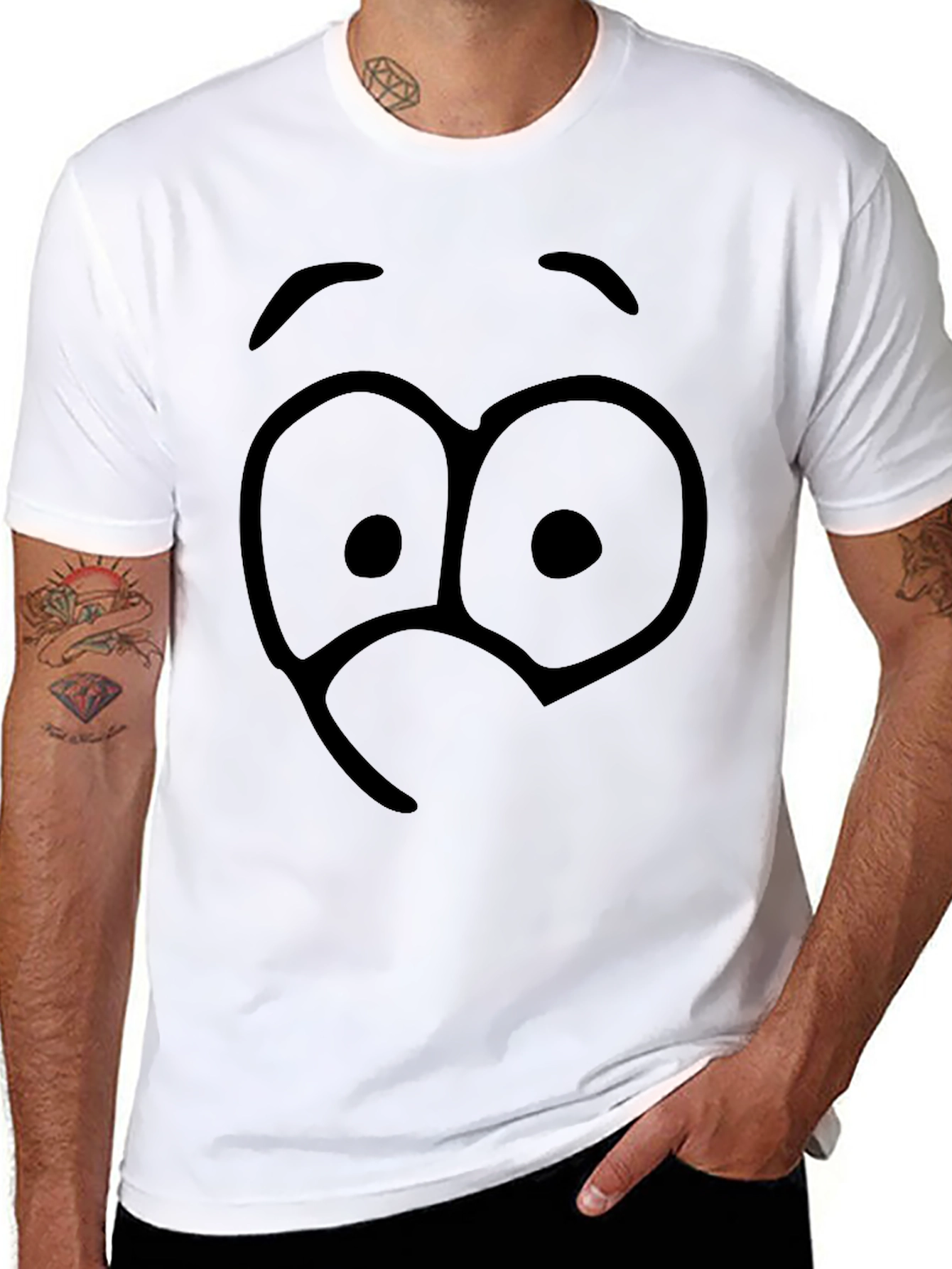 Funny Face Graphic Black T-Shirt